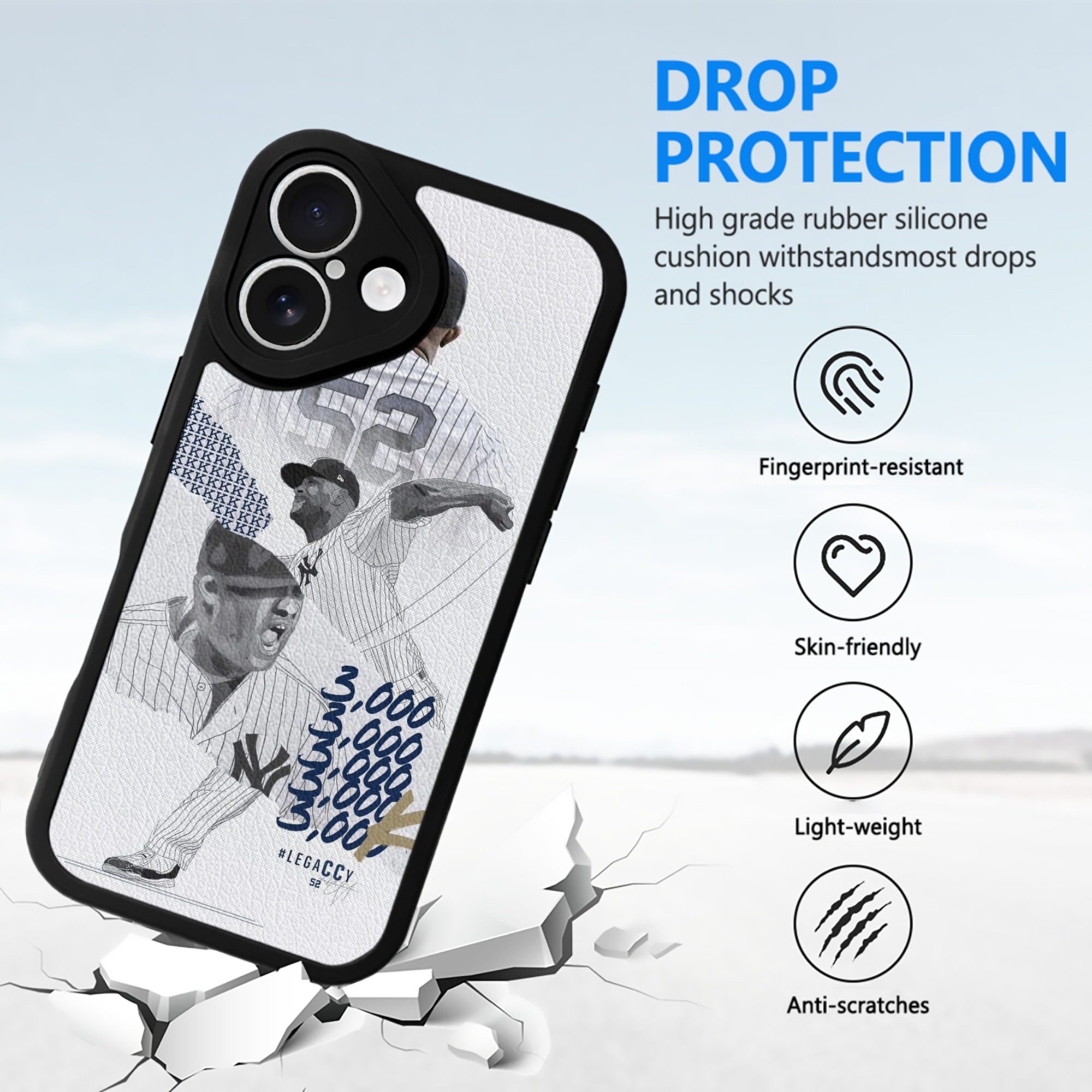 CC Sabatnia 15 IPhone 16 Silicone Leather Case – UV Print, Lambskin Texture – Perfect Fit, Wireless Charging Compatible, Scratch Resistant, Precise Cutouts – Stylish Protection For IPhone 16