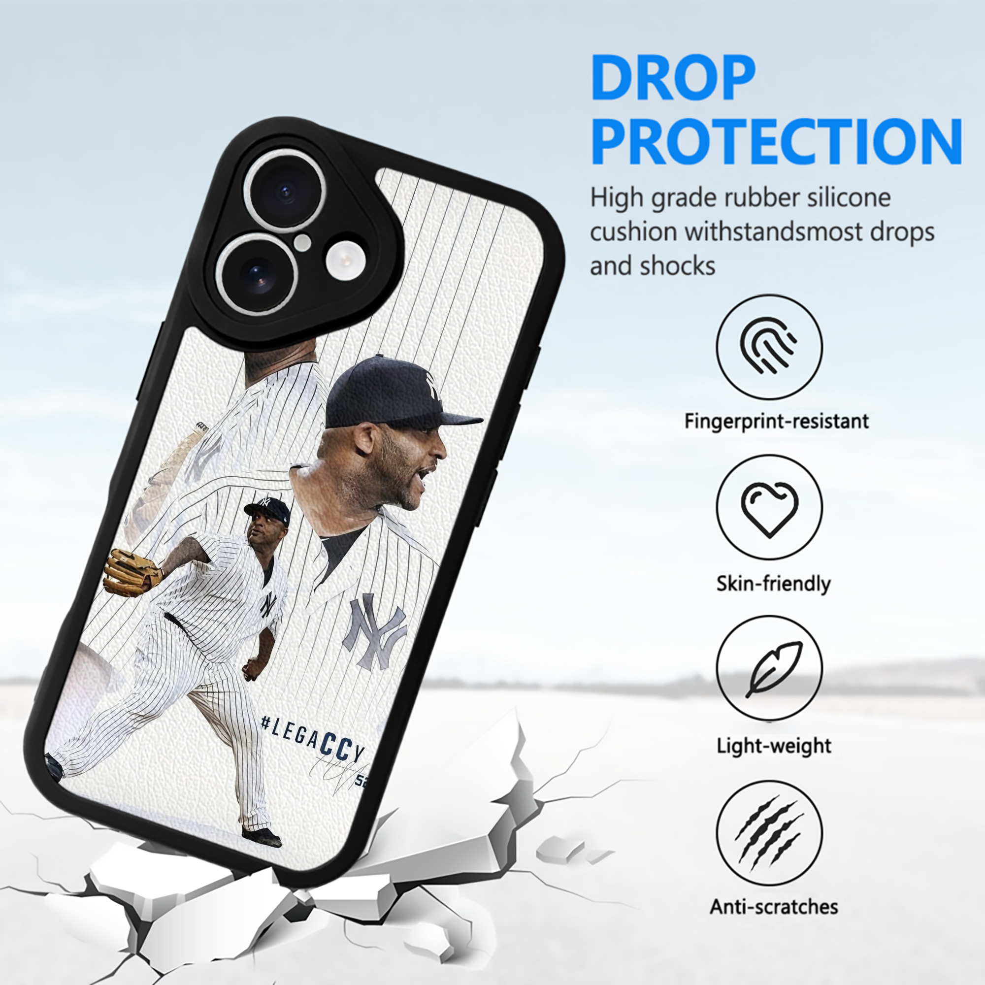 CC Sabatnia 21 IPhone 16 Silicone Leather Case – UV Print, Lambskin Texture – Perfect Fit, Wireless Charging Compatible, Scratch Resistant, Precise Cutouts – Stylish Protection For IPhone 16