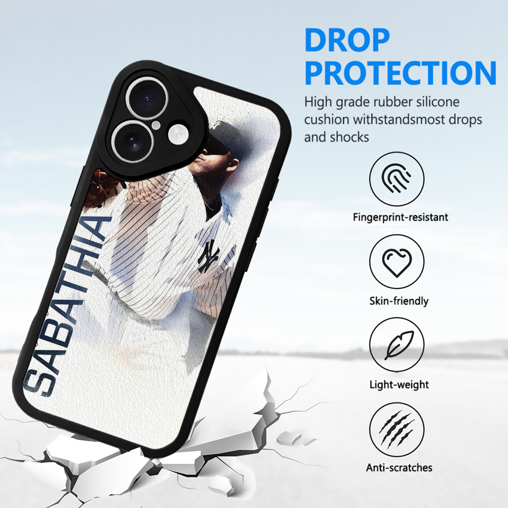 CC Sabatnia 25 IPhone 16 Silicone Leather Case – UV Print, Lambskin Texture – Perfect Fit, Wireless Charging Compatible, Scratch Resistant, Precise Cutouts – Stylish Protection For IPhone 16