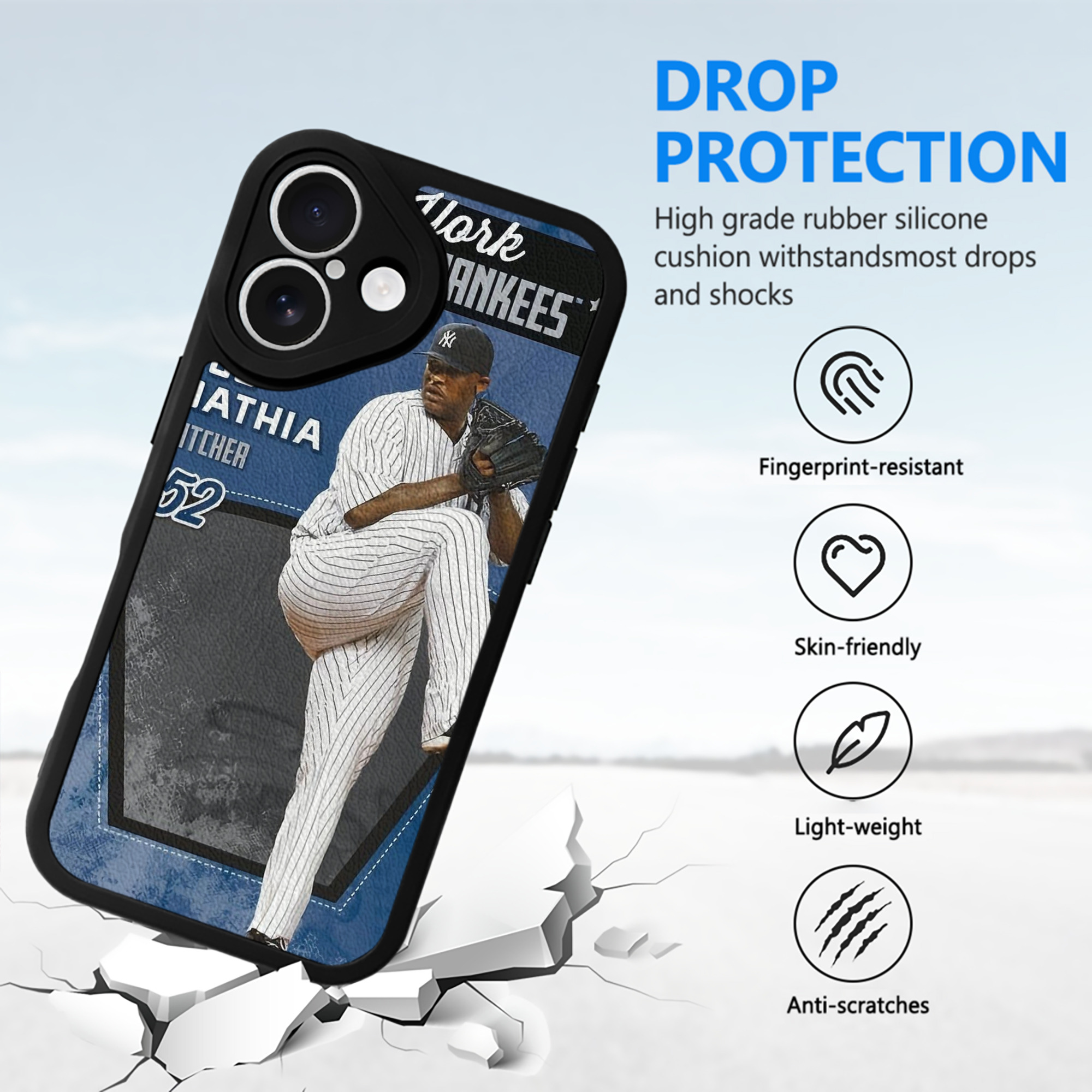 CC Sabatnia 31 IPhone 16 Silicone Leather Case – UV Print, Lambskin Texture – Perfect Fit, Wireless Charging Compatible, Scratch Resistant, Precise Cutouts – Stylish Protection For IPhone 16