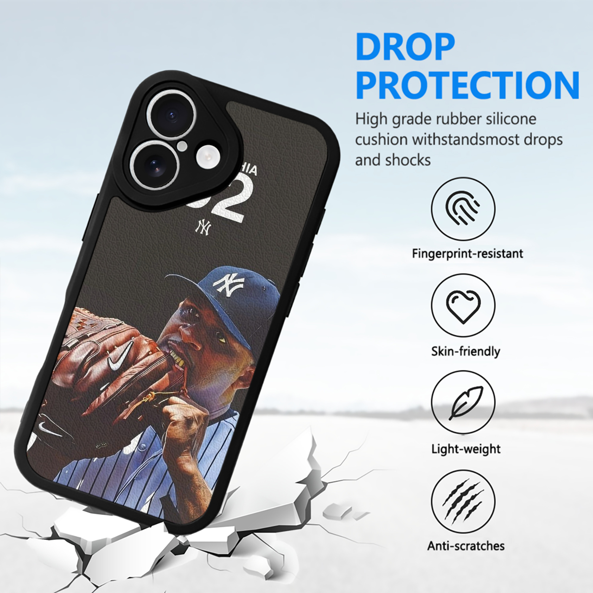 CC Sabatnia 33 IPhone 16 Silicone Leather Case – UV Print, Lambskin Texture – Perfect Fit, Wireless Charging Compatible, Scratch Resistant, Precise Cutouts – Stylish Protection For IPhone 16