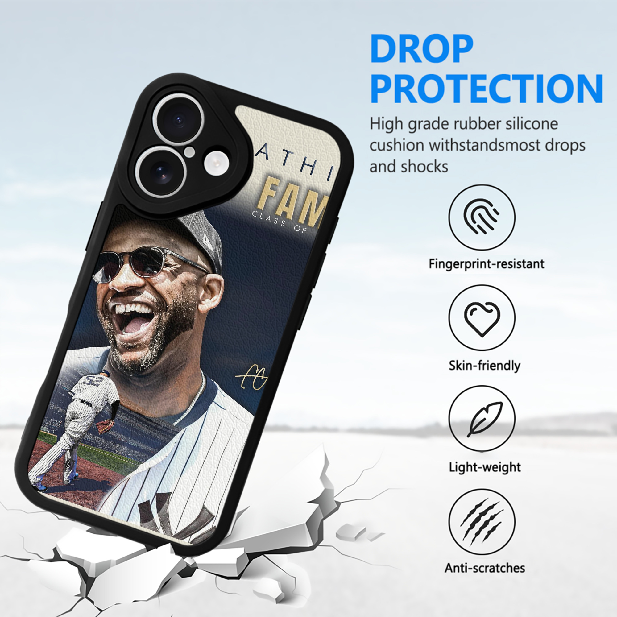 CC Sabatnia 34 IPhone 16 Silicone Leather Case – UV Print, Lambskin Texture – Perfect Fit, Wireless Charging Compatible, Scratch Resistant, Precise Cutouts – Stylish Protection For IPhone 16