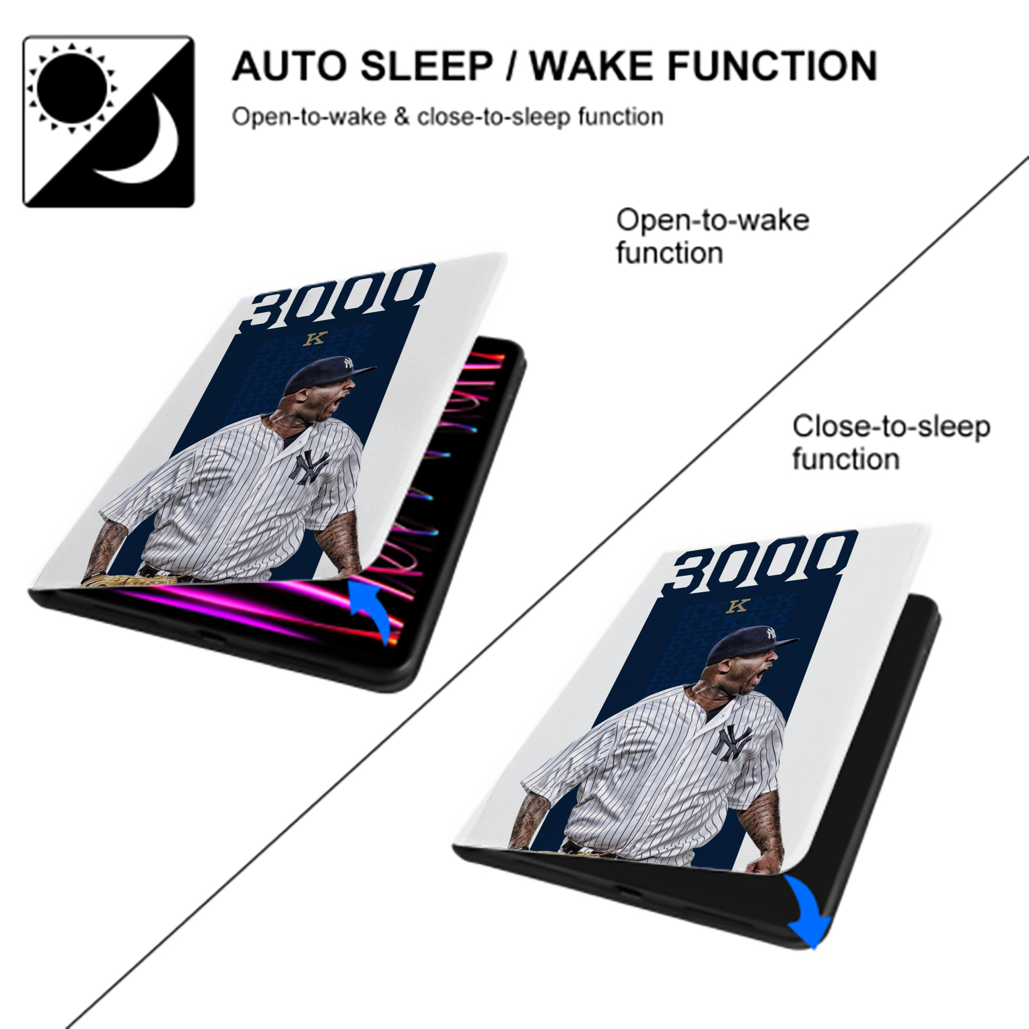 CC Sabatnia 7 Premium Tri-Fold PU Leather & Silicone IPad Case With Pencil Slot – Fits 9.5,10.5,10.9 – Adjustable Stand, Slim, Protective