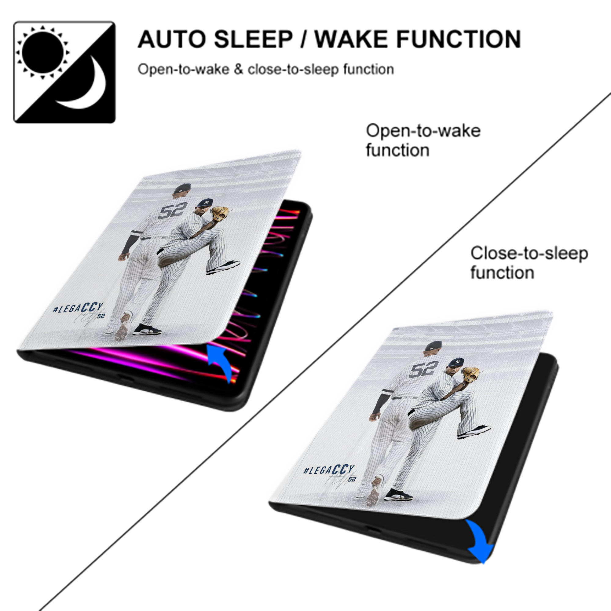 CC Sabatnia 9 Premium Tri-Fold PU Leather & Silicone IPad Case With Pencil Slot – Fits 9.5,10.5,10.9 – Adjustable Stand, Slim, Protective