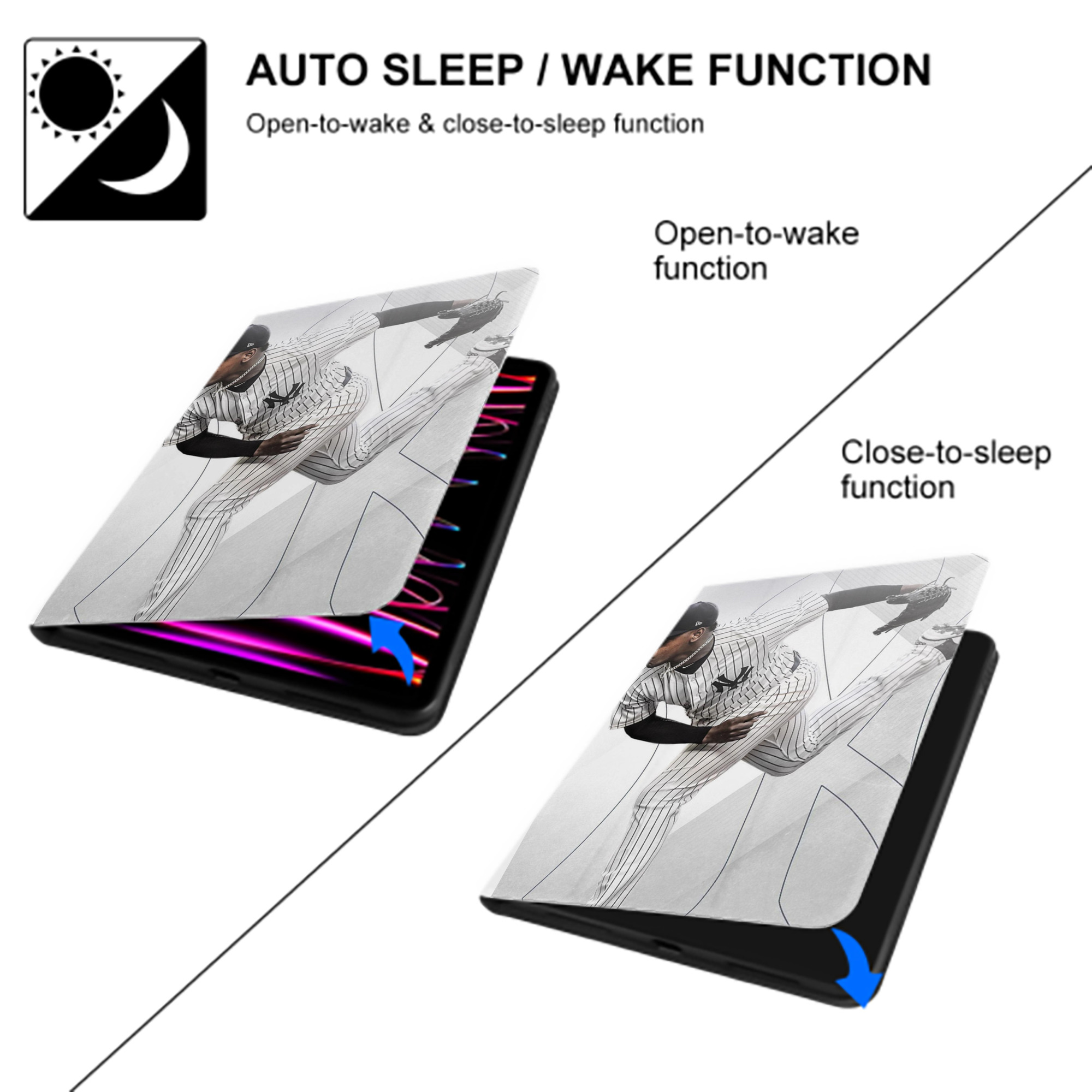 CC Sabatnia 10 Premium Tri-Fold PU Leather & Silicone IPad Case With Pencil Slot – Fits 9.5,10.5,10.9 – Adjustable Stand, Slim, Protective