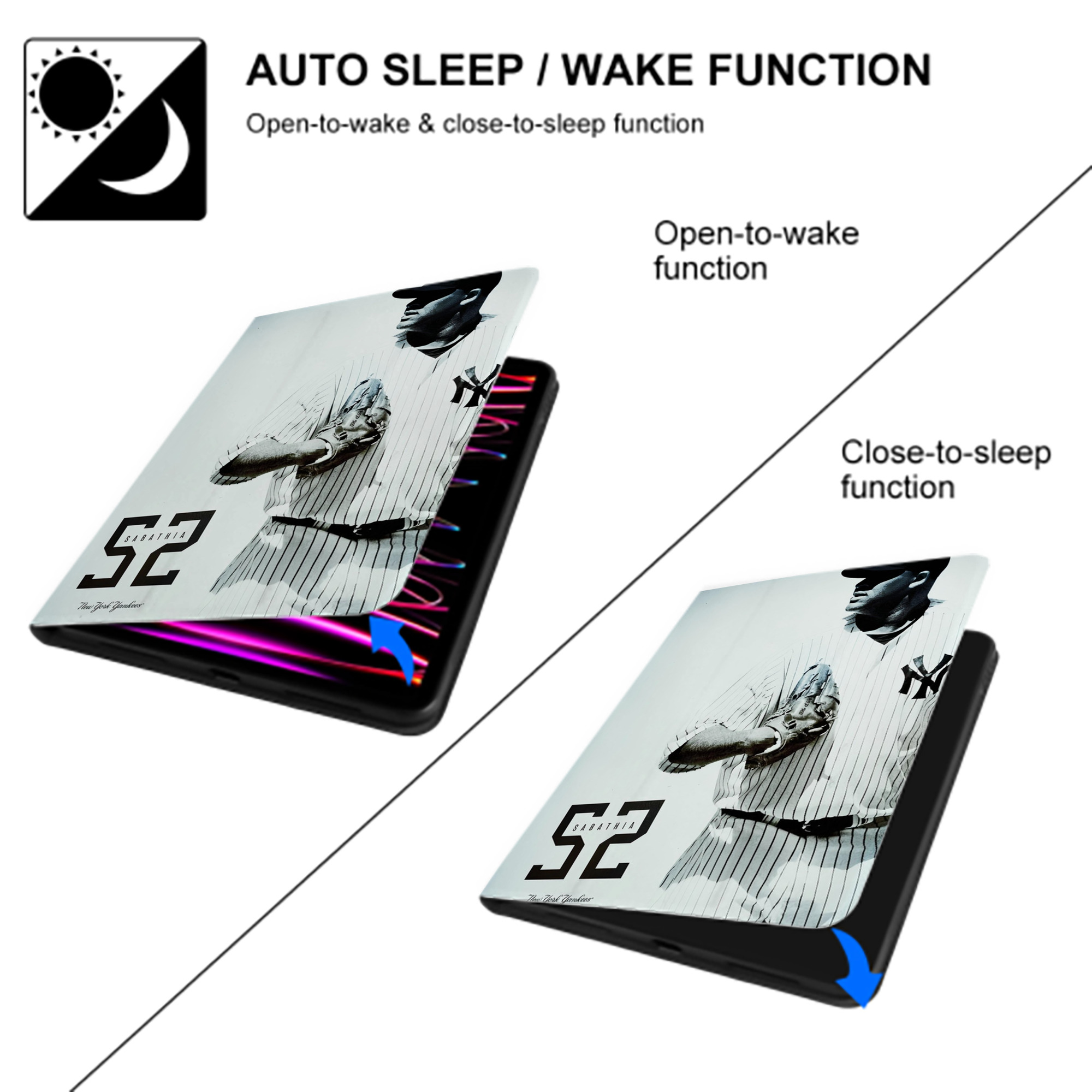 CC Sabatnia 12 Premium Tri-Fold PU Leather & Silicone IPad Case With Pencil Slot – Fits 9.5,10.5,10.9 – Adjustable Stand, Slim, Protective