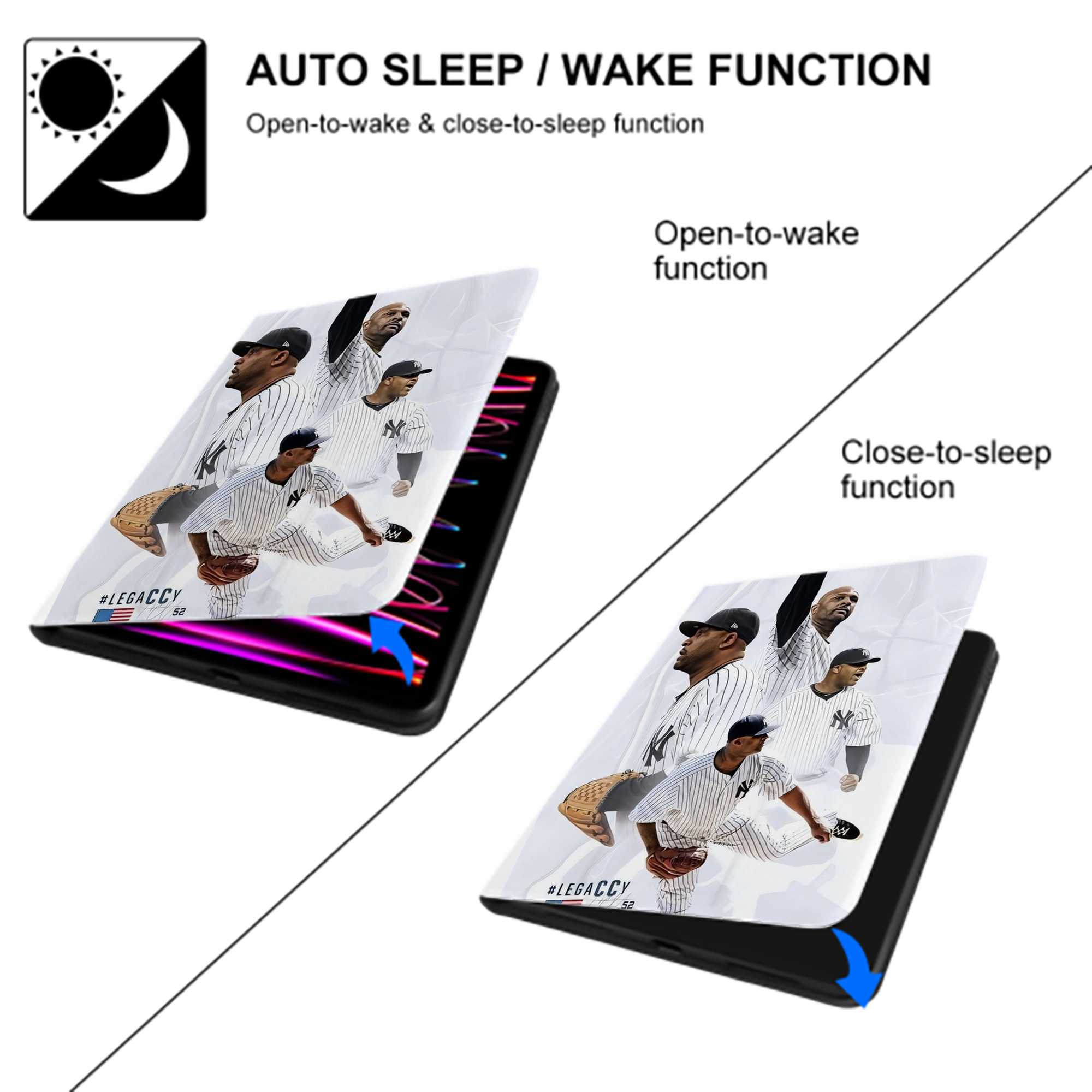 CC Sabatnia 13 Premium Tri-Fold PU Leather & Silicone IPad Case With Pencil Slot – Fits 9.5,10.5,10.9 – Adjustable Stand, Slim, Protective