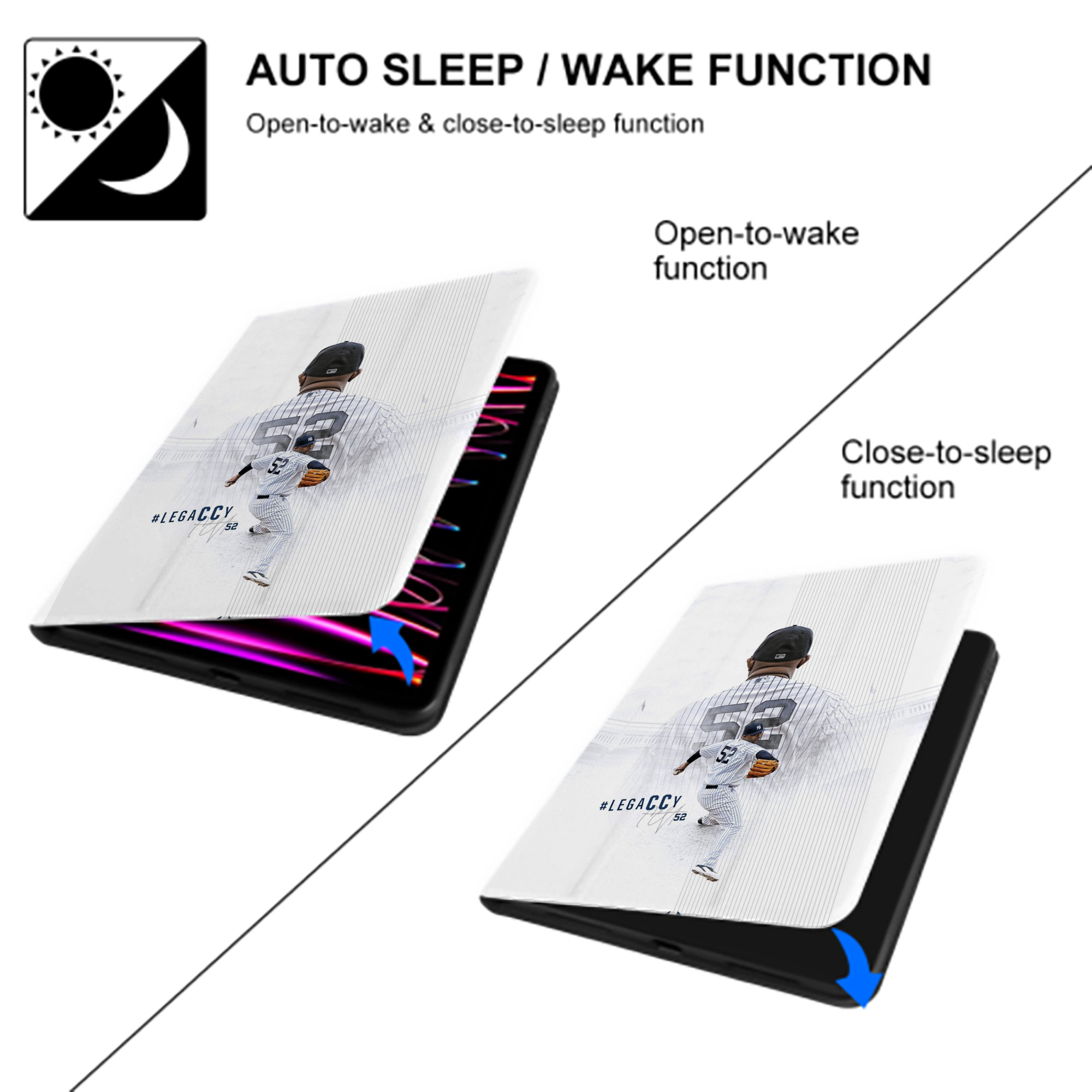 CC Sabatnia 19 Premium Tri-Fold PU Leather & Silicone IPad Case With Pencil Slot – Fits 9.5,10.5,10.9 – Adjustable Stand, Slim, Protective