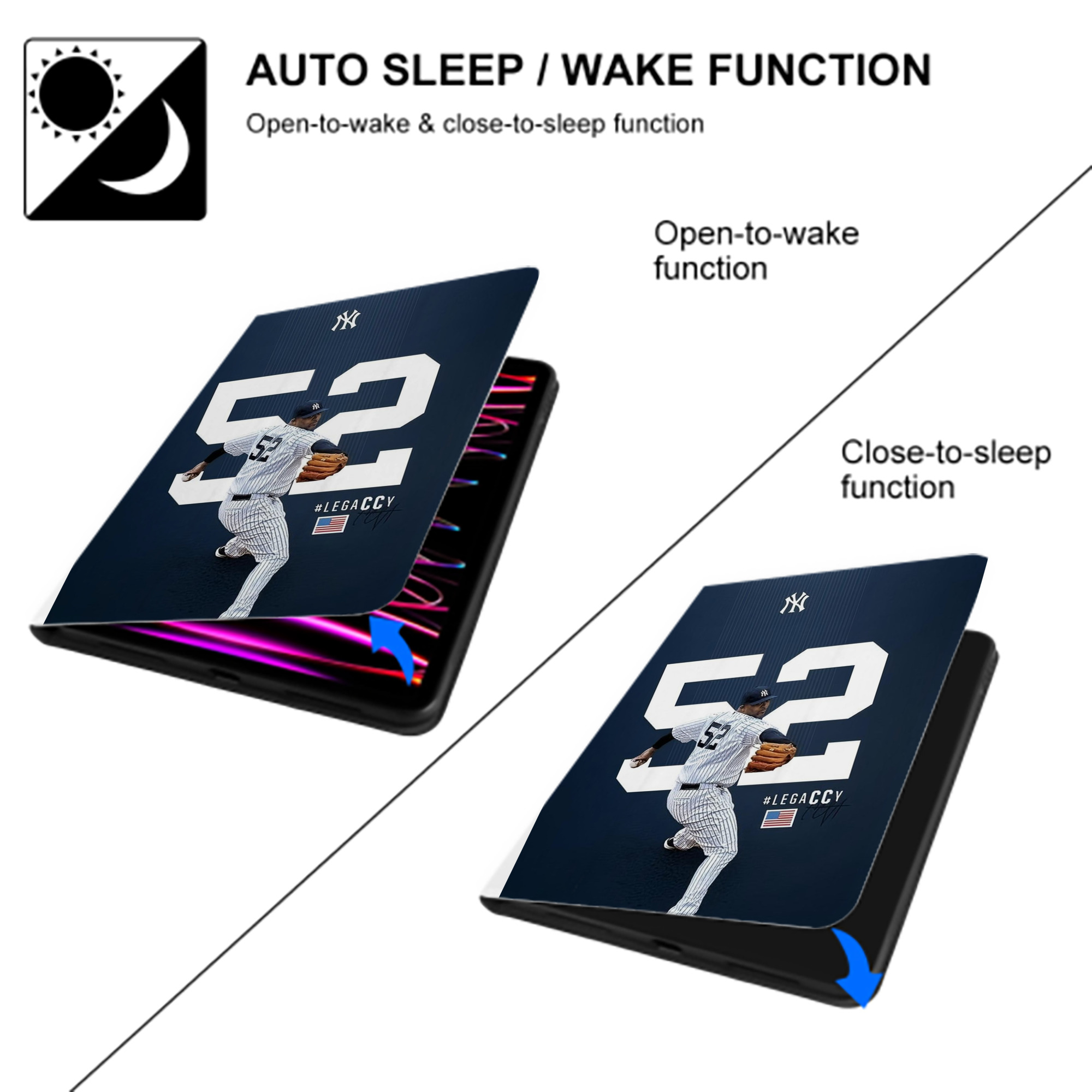 CC Sabatnia 22 Premium Tri-Fold PU Leather & Silicone IPad Case With Pencil Slot – Fits 9.5,10.5,10.9 – Adjustable Stand, Slim, Protective