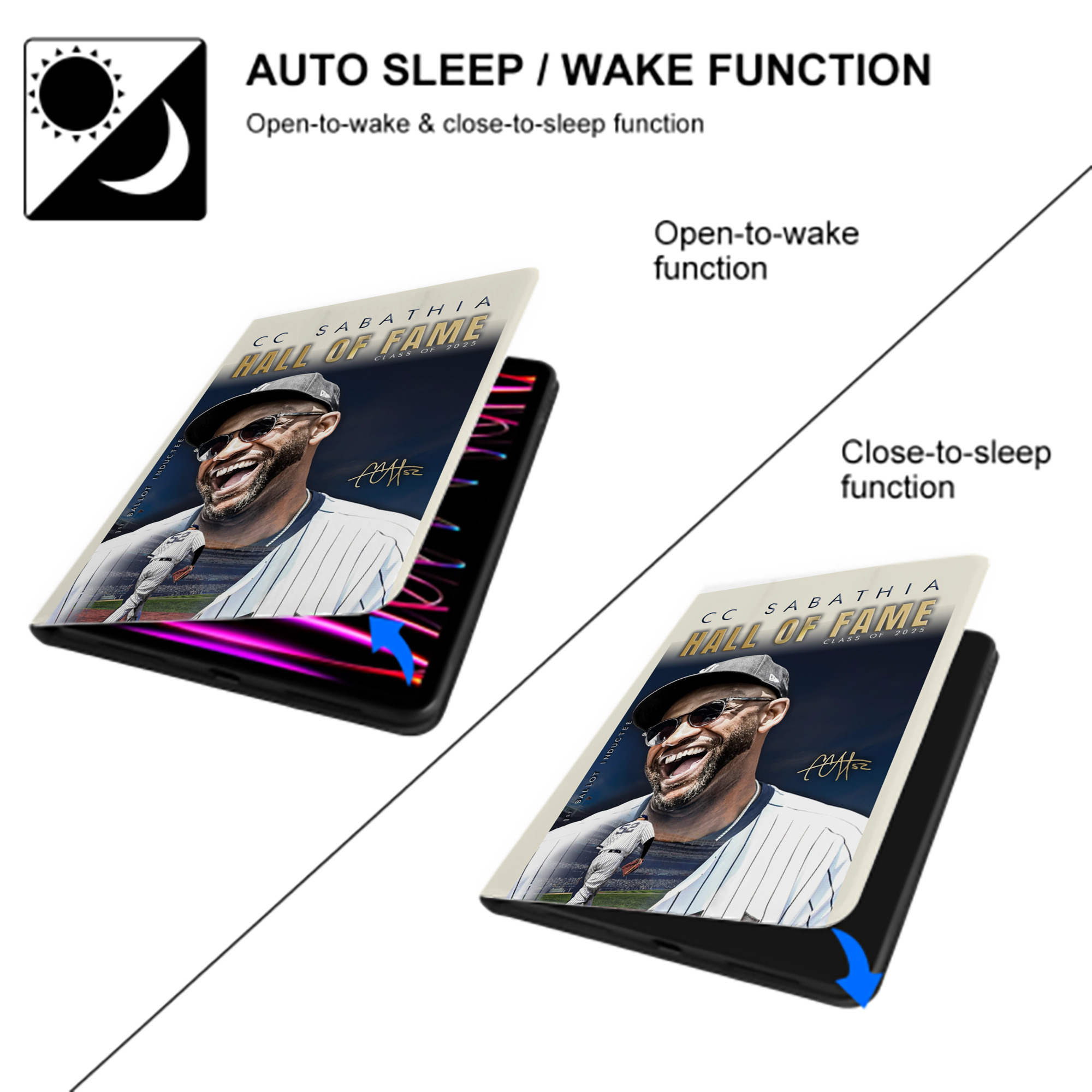 CC Sabatnia 34 Premium Tri-Fold PU Leather & Silicone IPad Case With Pencil Slot – Fits 9.5,10.5,10.9 – Adjustable Stand, Slim, Protective