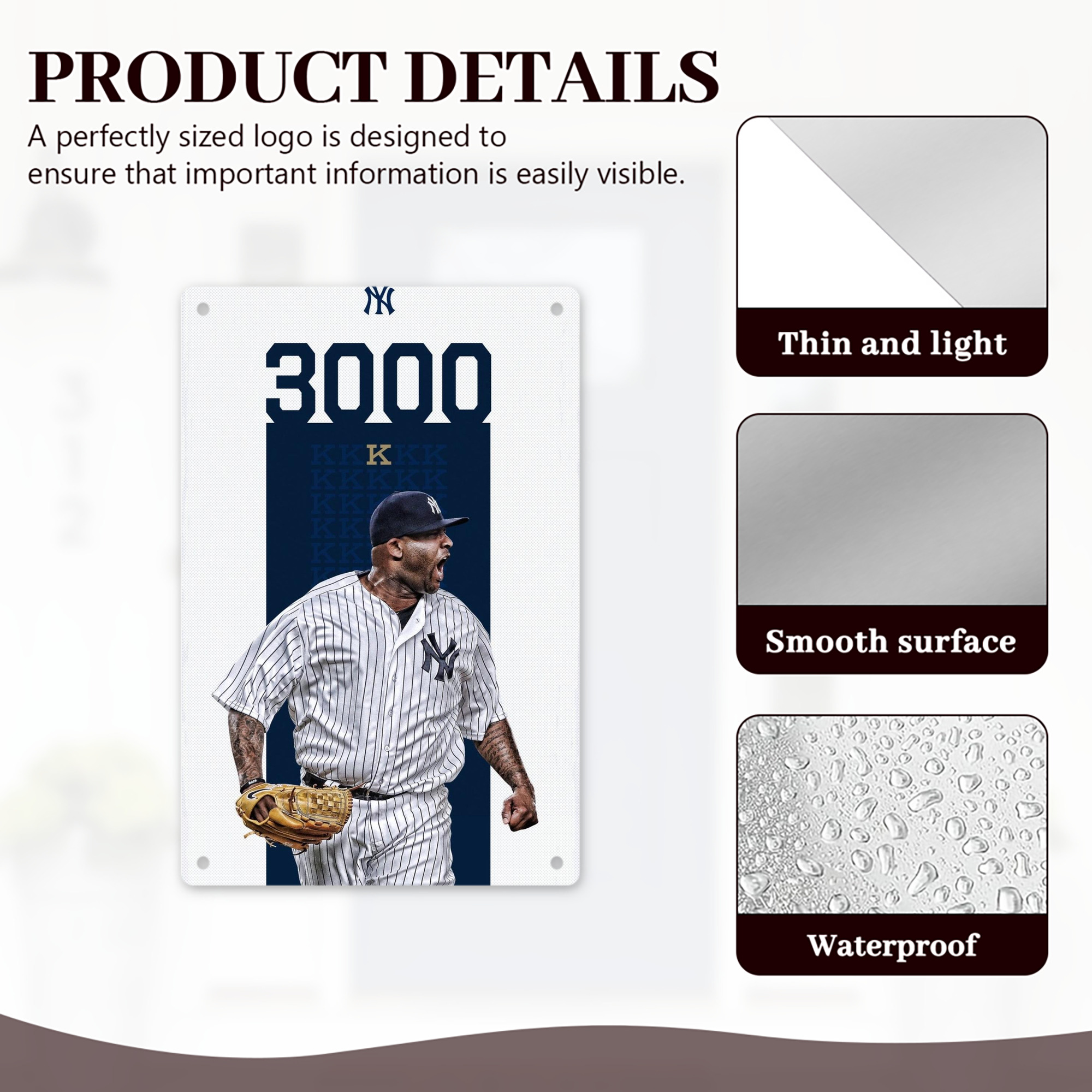 CC Sabatnia 7 8x12inch Vertical Aluminum Sign - Durable Fade-Resistant Indoor/Outdoor Safety & Information Plaque For Office, Hotel, Restaurant, Bar, Public Spaces