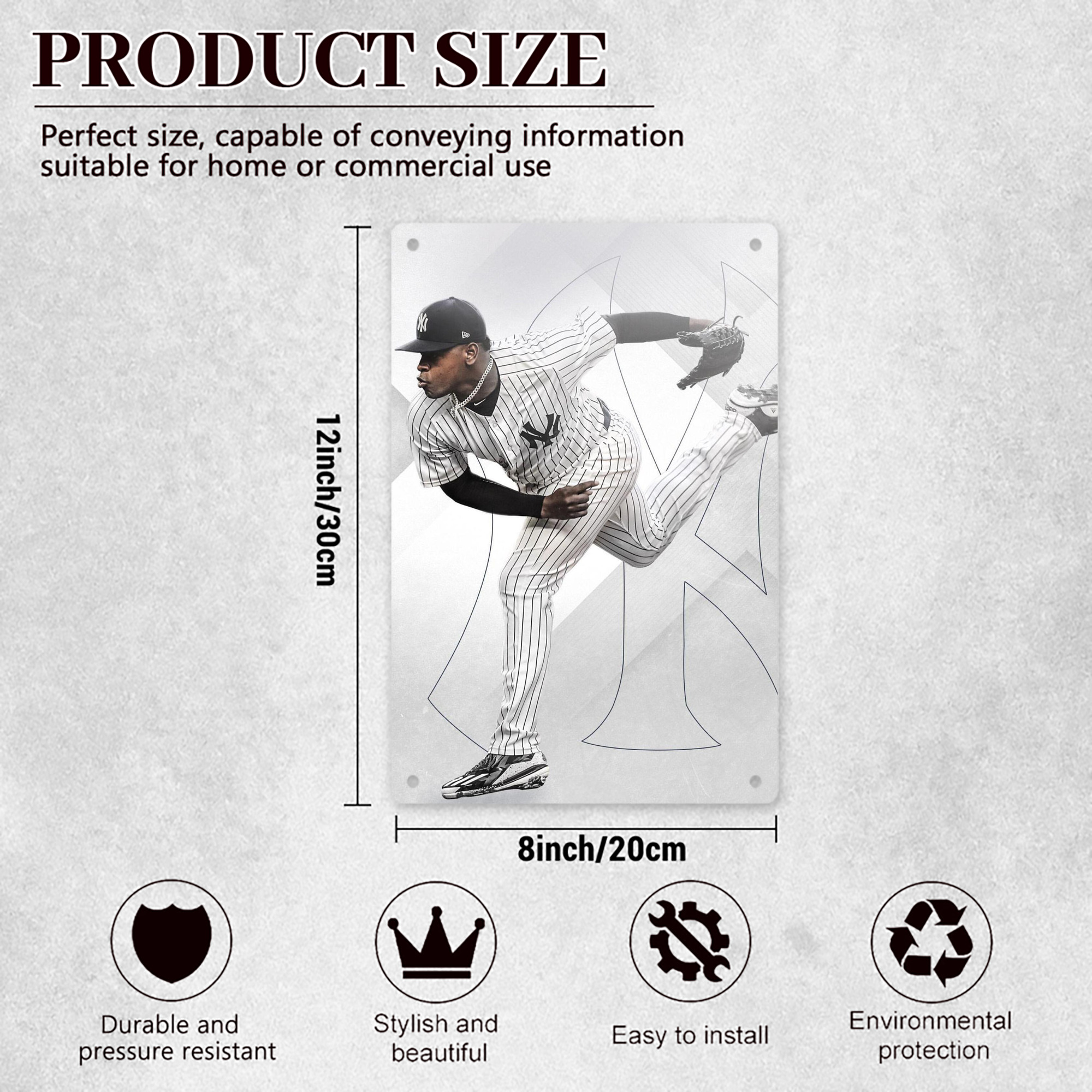 CC Sabatnia 10 8x12inch Vertical Aluminum Sign - Durable Fade-Resistant Indoor/Outdoor Safety & Information Plaque For Office, Hotel, Restaurant, Bar, Public Spaces