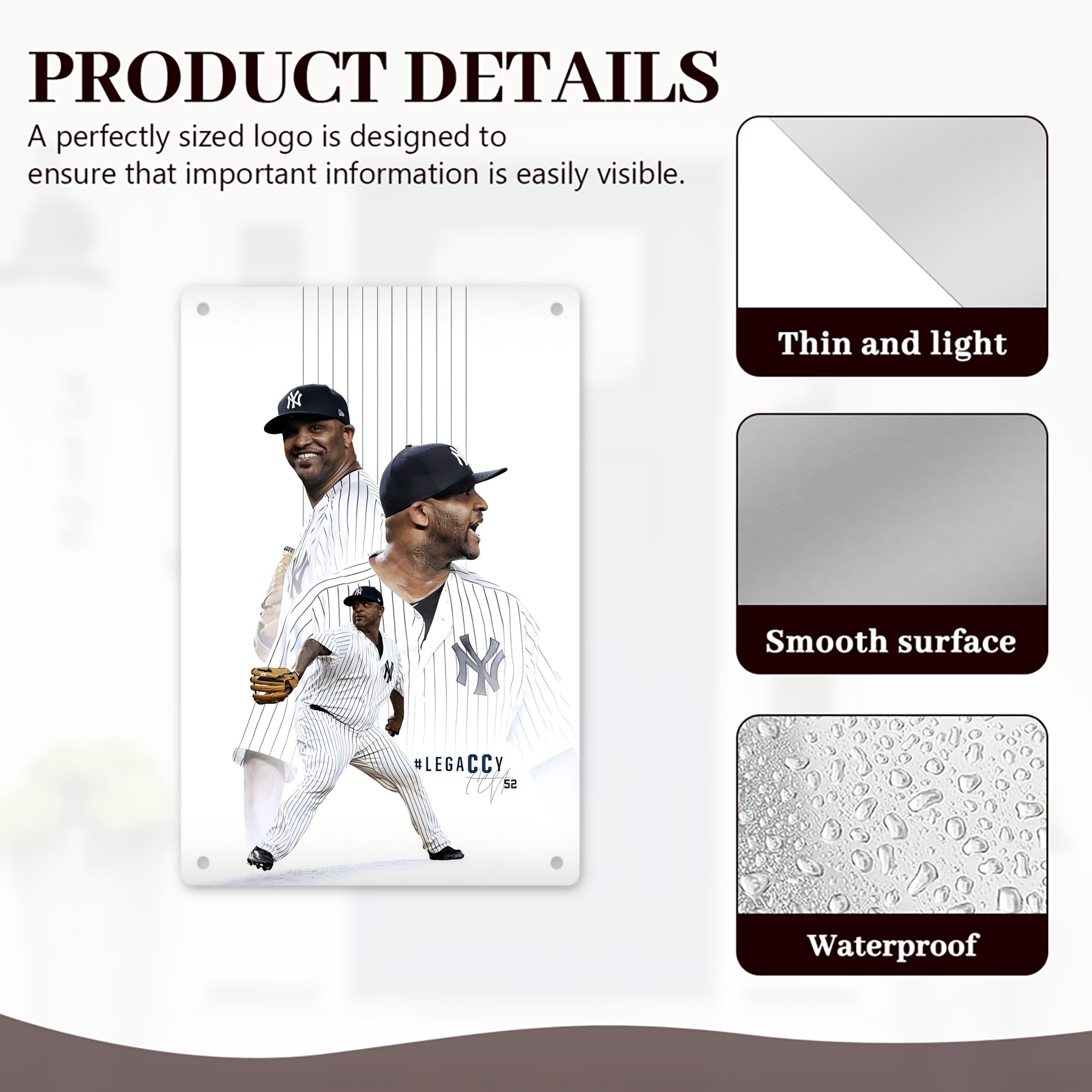 CC Sabatnia 21 8x12inch Vertical Aluminum Sign - Durable Fade-Resistant Indoor/Outdoor Safety & Information Plaque For Office, Hotel, Restaurant, Bar, Public Spaces