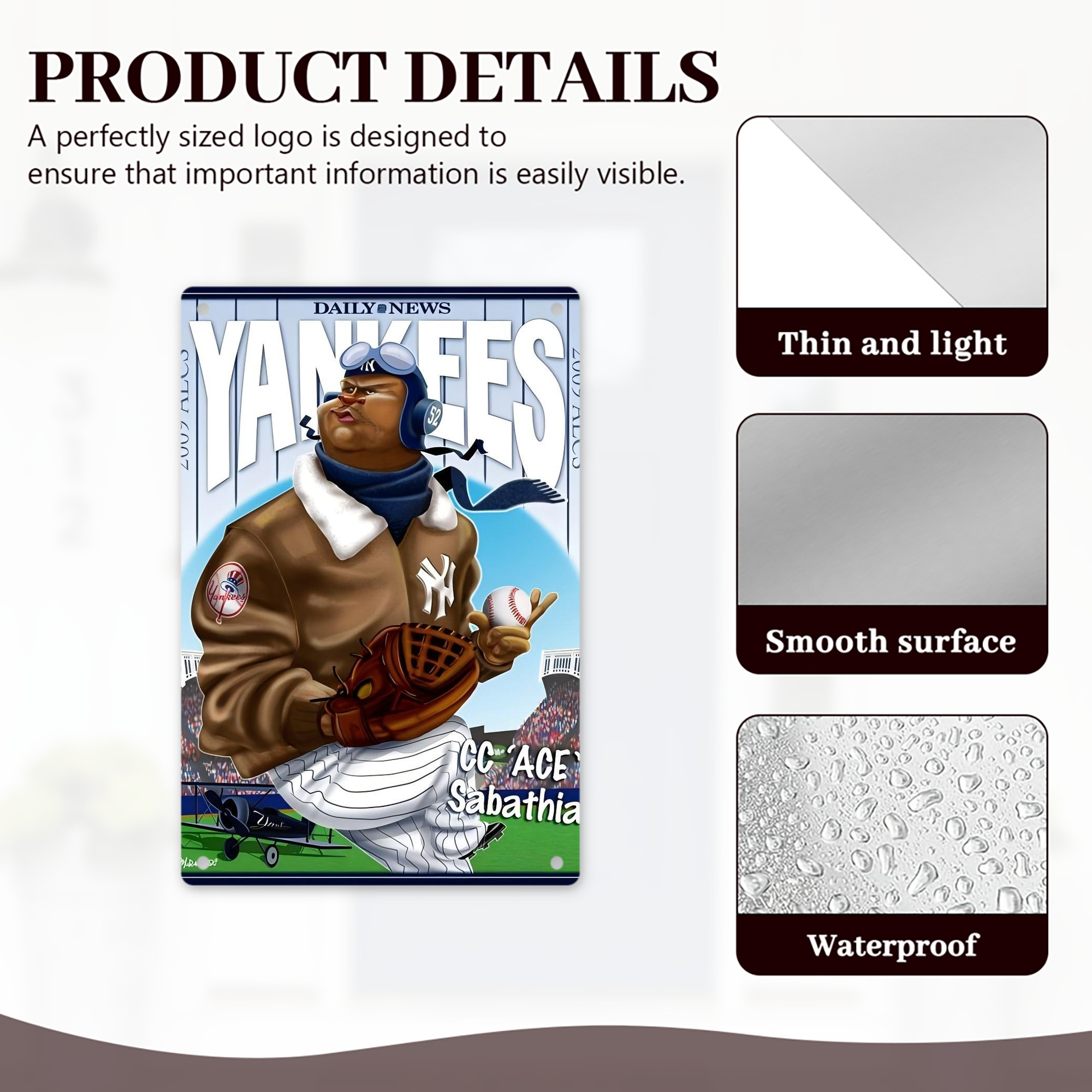 CC Sabatnia 29 8x12inch Vertical Aluminum Sign - Durable Fade-Resistant Indoor/Outdoor Safety & Information Plaque For Office, Hotel, Restaurant, Bar, Public Spaces