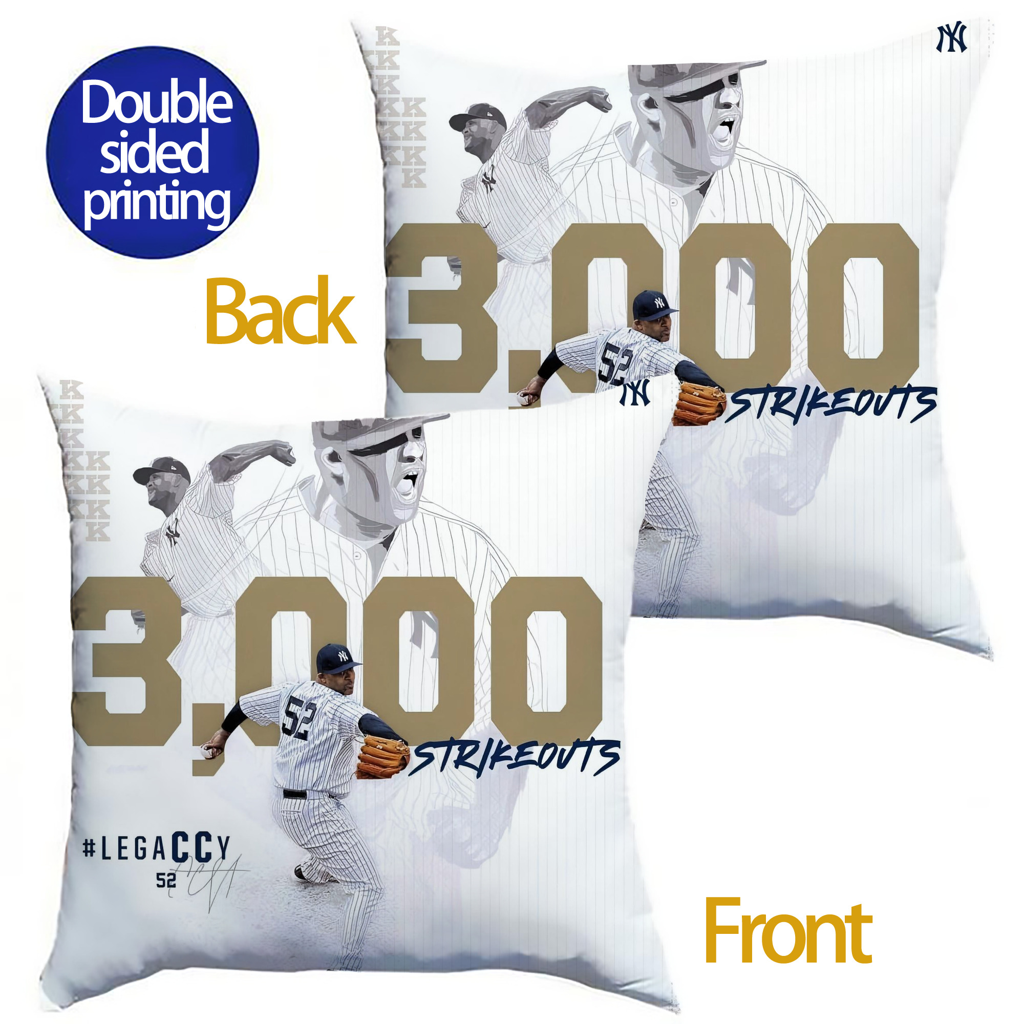 CC Sabatnia 20 Soft Polyester Pillow Cover With Insert – Double-Sided Design, Invisible Zipper, Durable & Breathable – Easy Care Cushion Set