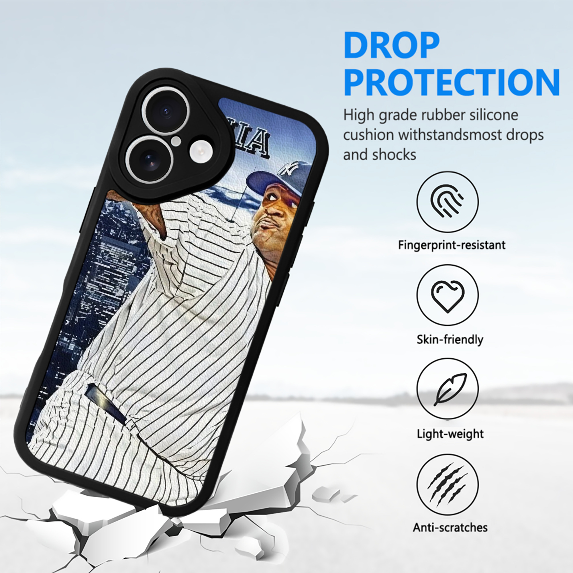 CC Sabatnia 11 IPhone 16 Silicone Leather Case – UV Print, Lambskin Texture – Perfect Fit, Wireless Charging Compatible, Scratch Resistant, Precise Cutouts – Stylish Protection For IPhone 16