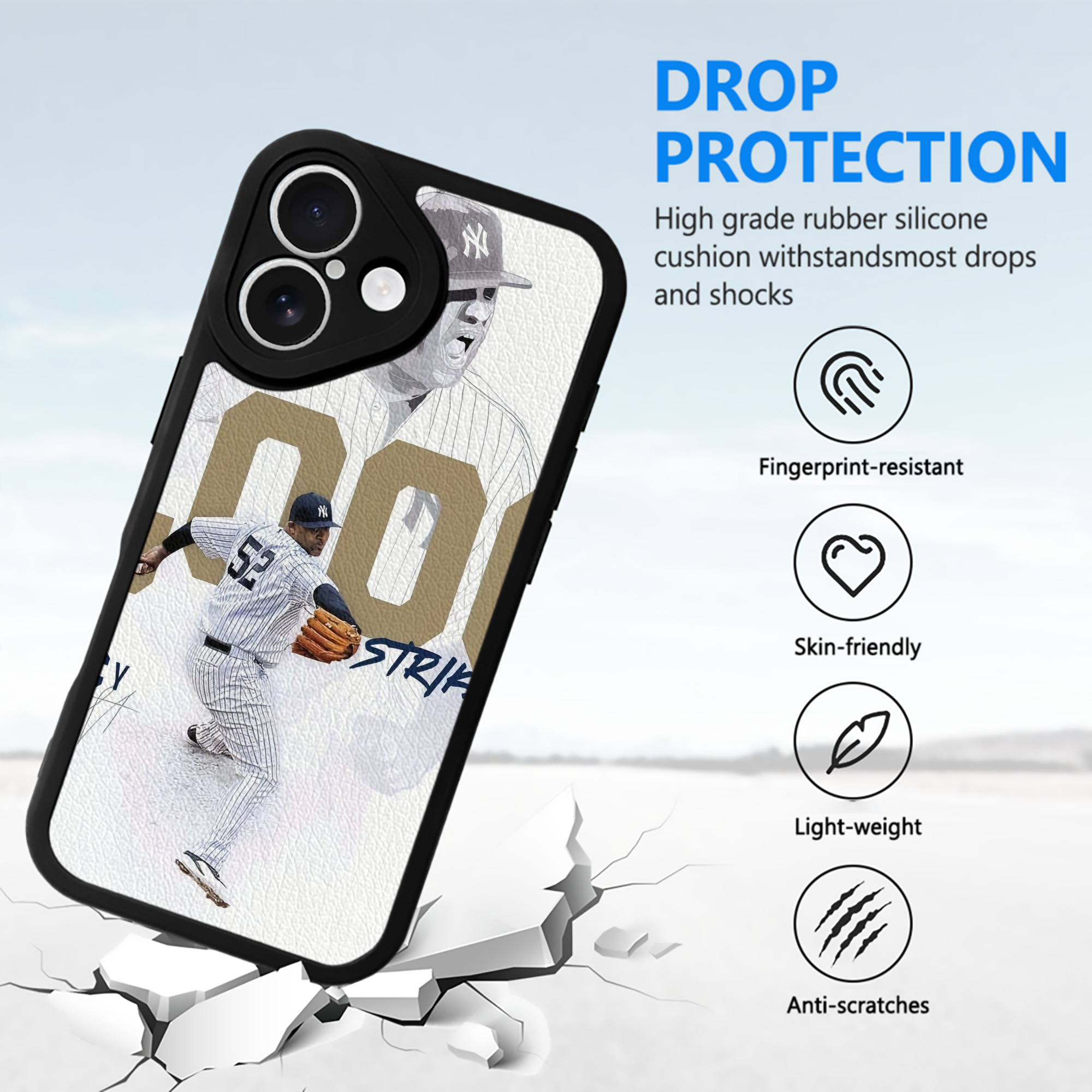 CC Sabatnia 20 IPhone 16 Silicone Leather Case – UV Print, Lambskin Texture – Perfect Fit, Wireless Charging Compatible, Scratch Resistant, Precise Cutouts – Stylish Protection For IPhone 16