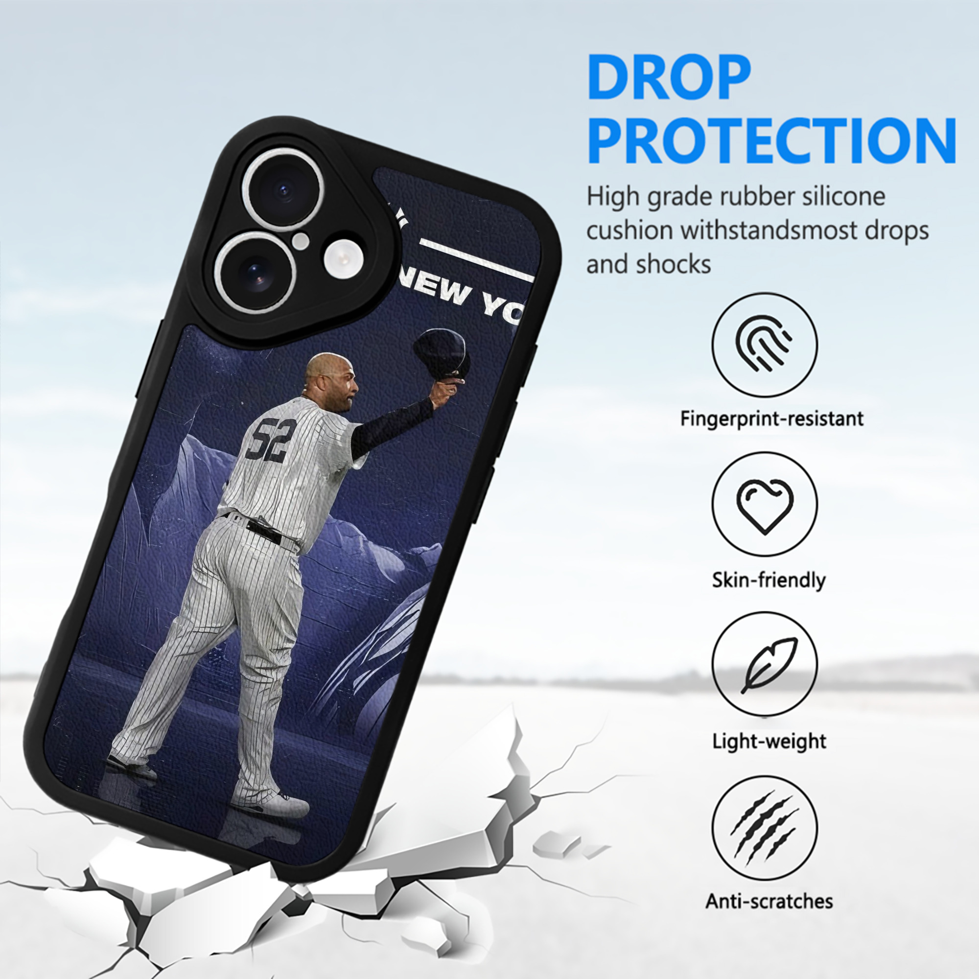 CC Sabatnia 30 IPhone 16 Silicone Leather Case – UV Print, Lambskin Texture – Perfect Fit, Wireless Charging Compatible, Scratch Resistant, Precise Cutouts – Stylish Protection For IPhone 16