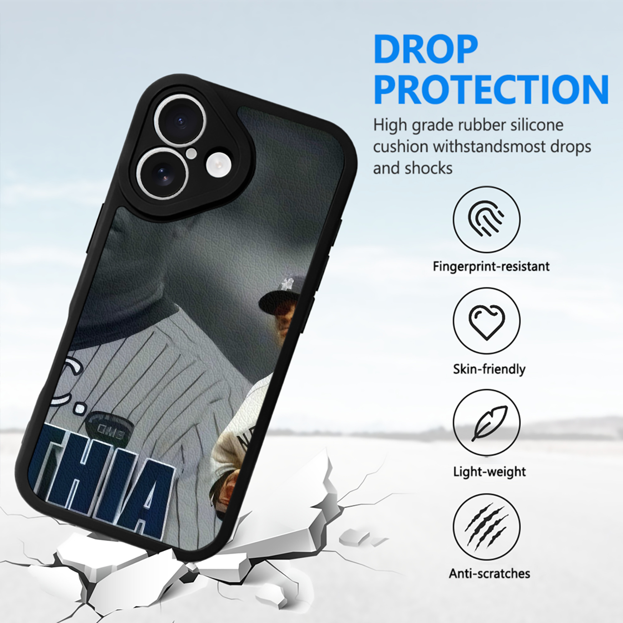 CC Sabatnia 32 IPhone 16 Silicone Leather Case – UV Print, Lambskin Texture – Perfect Fit, Wireless Charging Compatible, Scratch Resistant, Precise Cutouts – Stylish Protection For IPhone 16