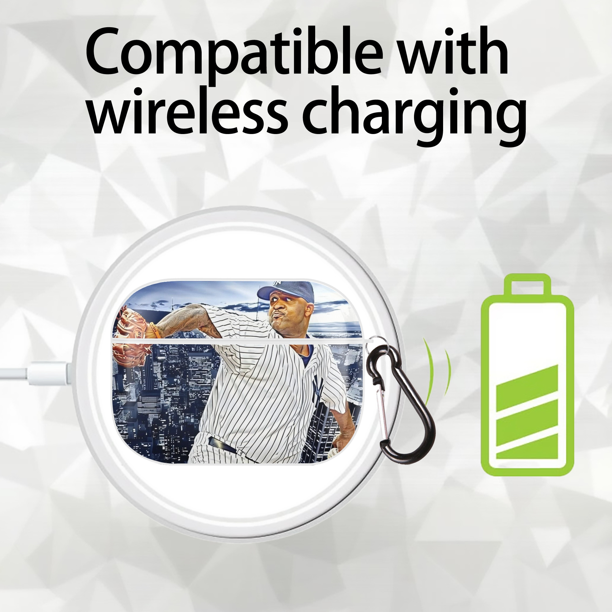 CC Sabatnia 11 AirPods Pro Hard Case White With Keychain, Durable Flexible PC, Precise Cutouts, Anti-Fingerprint, Yellowing & Scratch Resistant, Full Protection, Washable