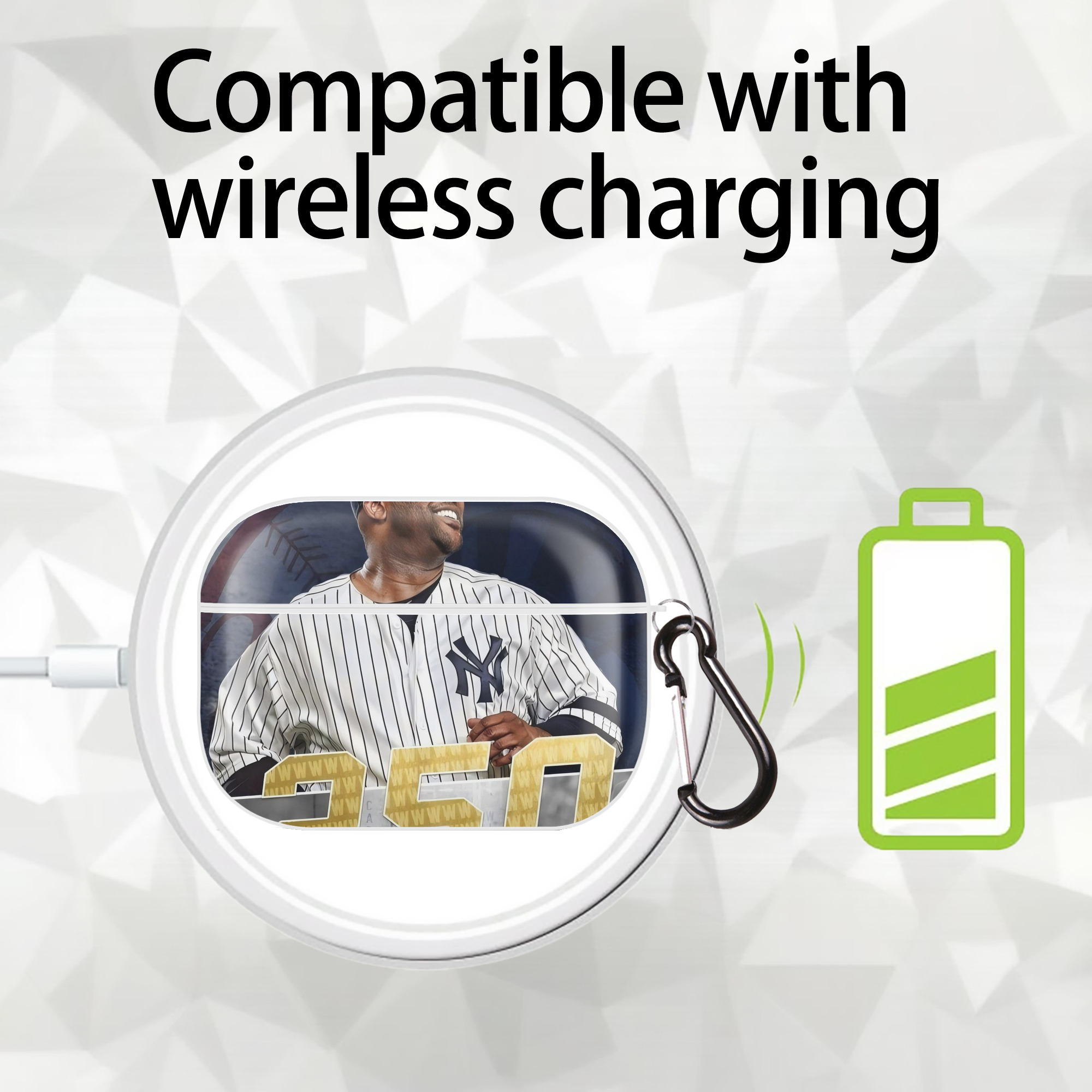 CC Sabatnia 14 AirPods Pro Hard Case White With Keychain, Durable Flexible PC, Precise Cutouts, Anti-Fingerprint, Yellowing & Scratch Resistant, Full Protection, Washable