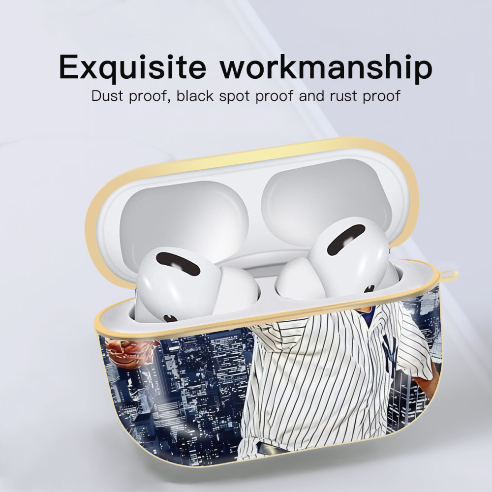 CC Sabatnia 11 Luxury Gold AirPods Pro Case With Keychain, Flexible PC Material, Full Protection, Precise Cutouts, Anti-Fingerprint, Washable, Durable Design