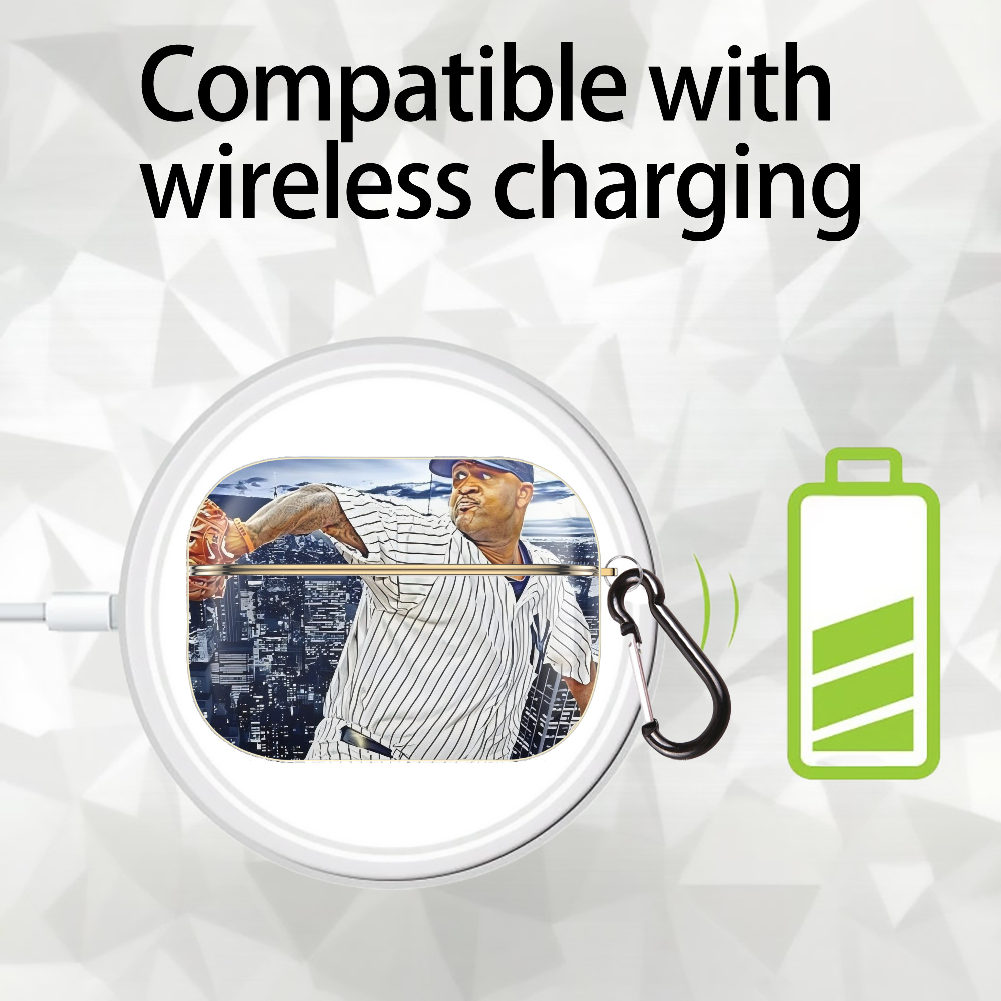 CC Sabatnia 11 Luxury Gold AirPods Pro Case With Keychain, Flexible PC Material, Full Protection, Precise Cutouts, Anti-Fingerprint, Washable, Durable Design