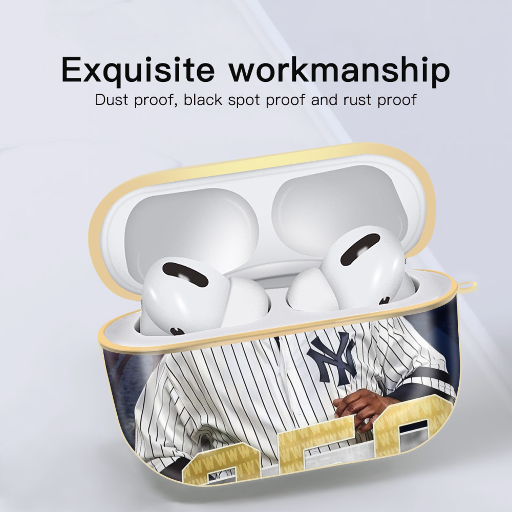 CC Sabatnia 14 Luxury Gold AirPods Pro Case With Keychain, Flexible PC Material, Full Protection, Precise Cutouts, Anti-Fingerprint, Washable, Durable Design