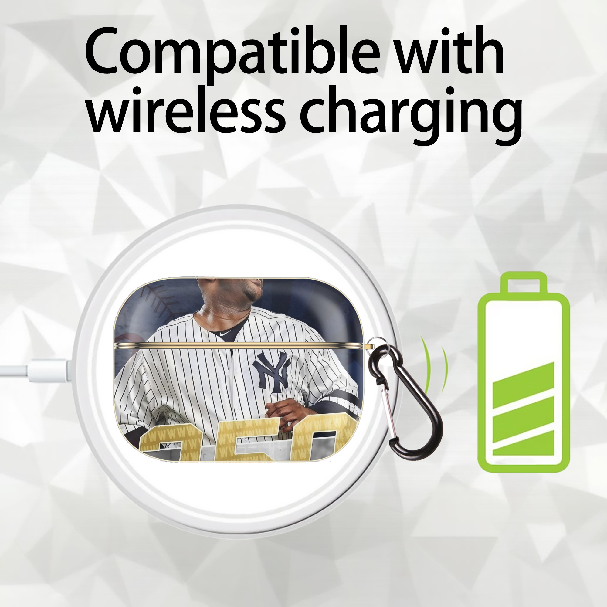 CC Sabatnia 14 Luxury Gold AirPods Pro Case With Keychain, Flexible PC Material, Full Protection, Precise Cutouts, Anti-Fingerprint, Washable, Durable Design