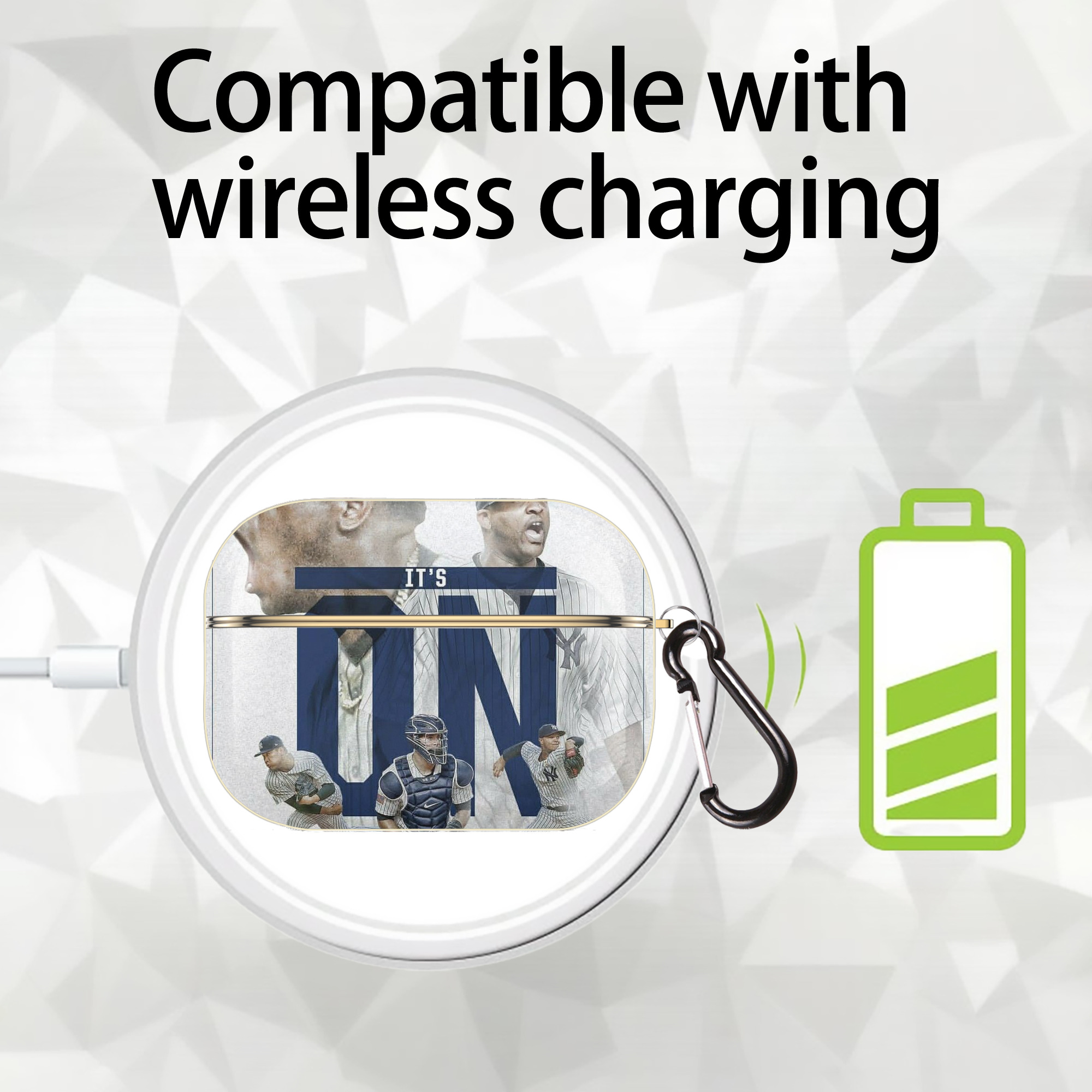 CC Sabatnia 16 Luxury Gold AirPods Pro Case With Keychain, Flexible PC Material, Full Protection, Precise Cutouts, Anti-Fingerprint, Washable, Durable Design