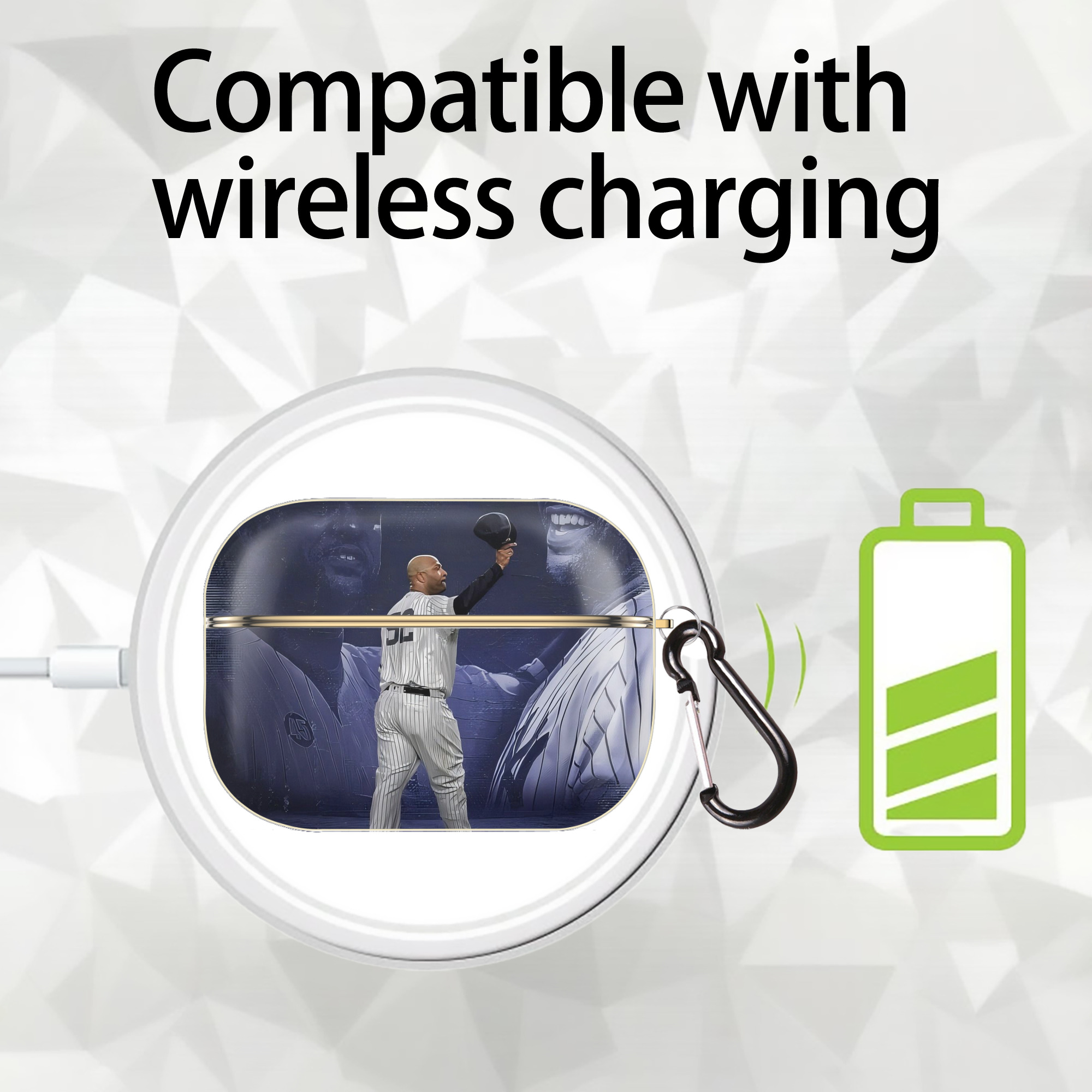 CC Sabatnia 30 Luxury Gold AirPods Pro Case With Keychain, Flexible PC Material, Full Protection, Precise Cutouts, Anti-Fingerprint, Washable, Durable Design