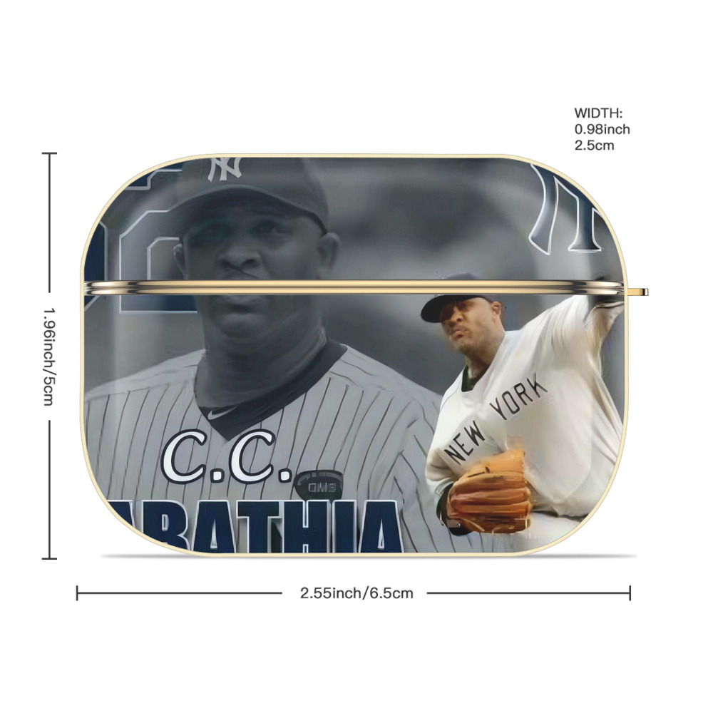 CC Sabatnia 32 Luxury Gold AirPods Pro Case With Keychain, Flexible PC Material, Full Protection, Precise Cutouts, Anti-Fingerprint, Washable, Durable Design