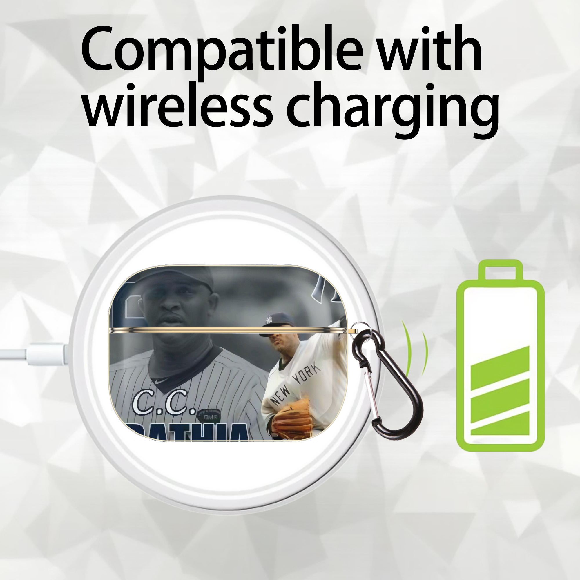 CC Sabatnia 32 Luxury Gold AirPods Pro Case With Keychain, Flexible PC Material, Full Protection, Precise Cutouts, Anti-Fingerprint, Washable, Durable Design