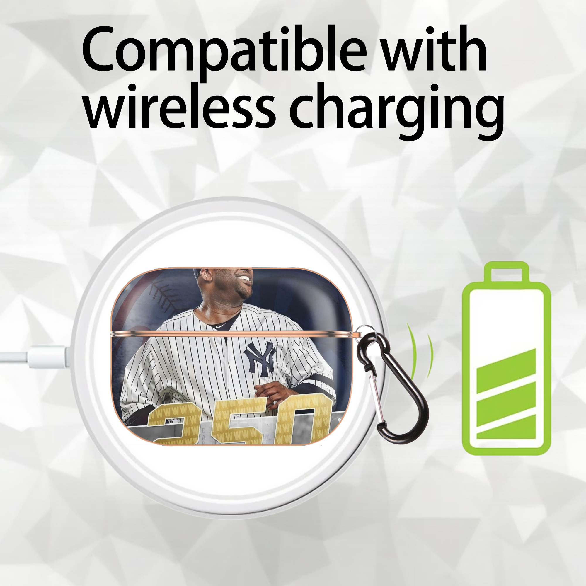 CC Sabatnia 14 AirPods Pro Protective Case Rose Gold, Flexible PC Material, Precise Fit, Anti-Slip Cover, Full Protection, Fingerprint Resistant, Washable With Keychain