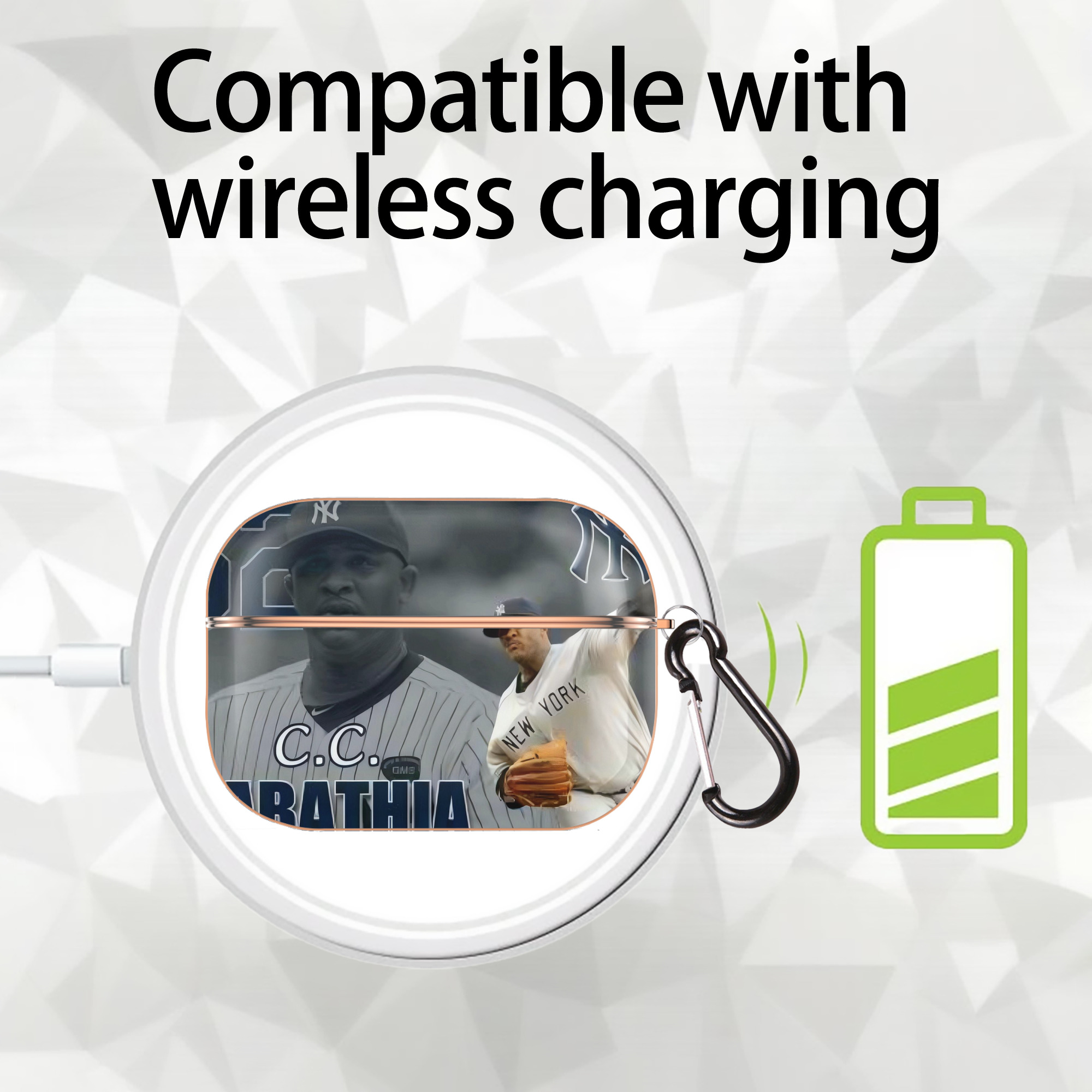 CC Sabatnia 32 AirPods Pro Protective Case Rose Gold, Flexible PC Material, Precise Fit, Anti-Slip Cover, Full Protection, Fingerprint Resistant, Washable With Keychain