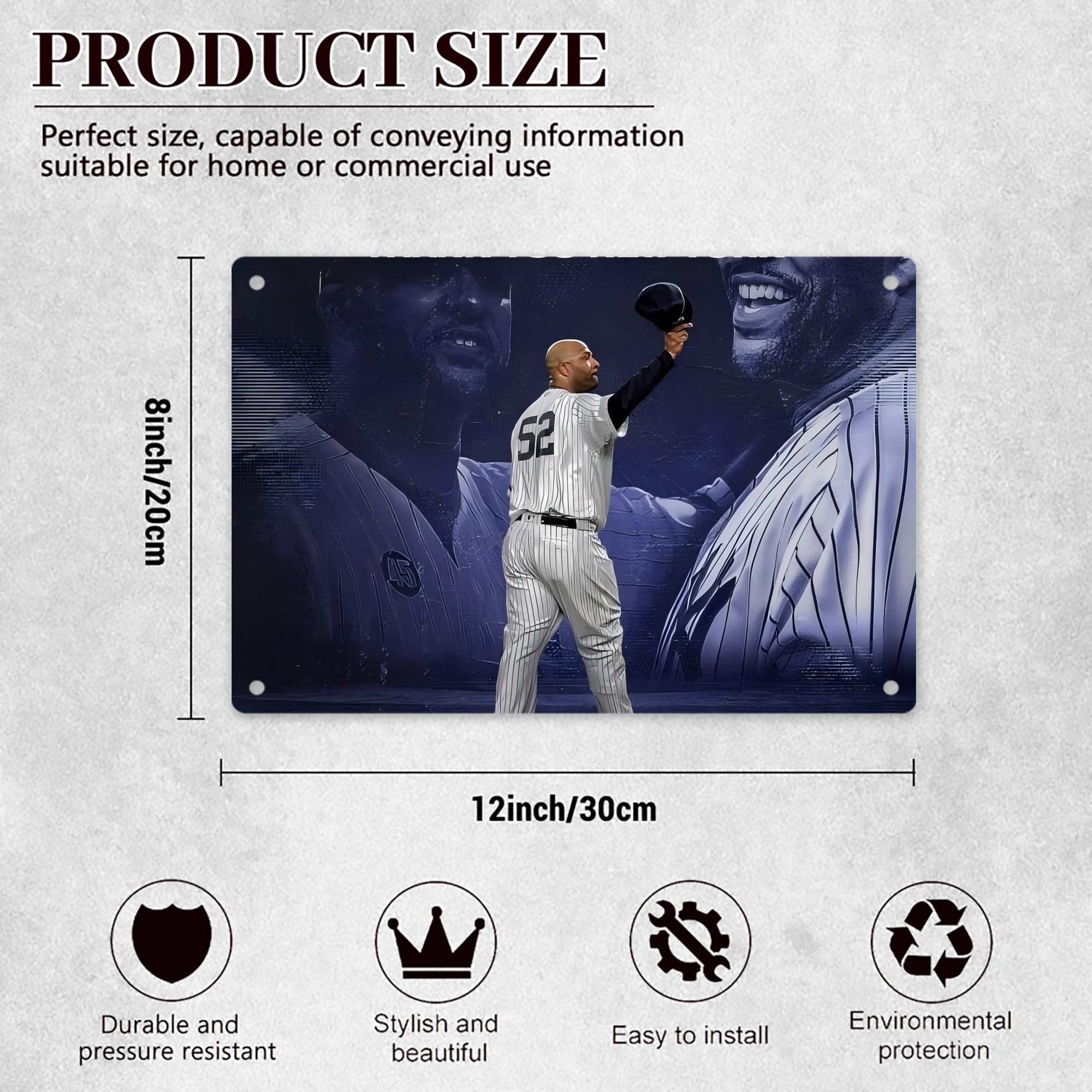 CC Sabatnia 30 Decorative Aluminum Plaque – Horizontal Design – Durable, Stylish, Easy To Install – Ideal For Home, Office, Bar, And More