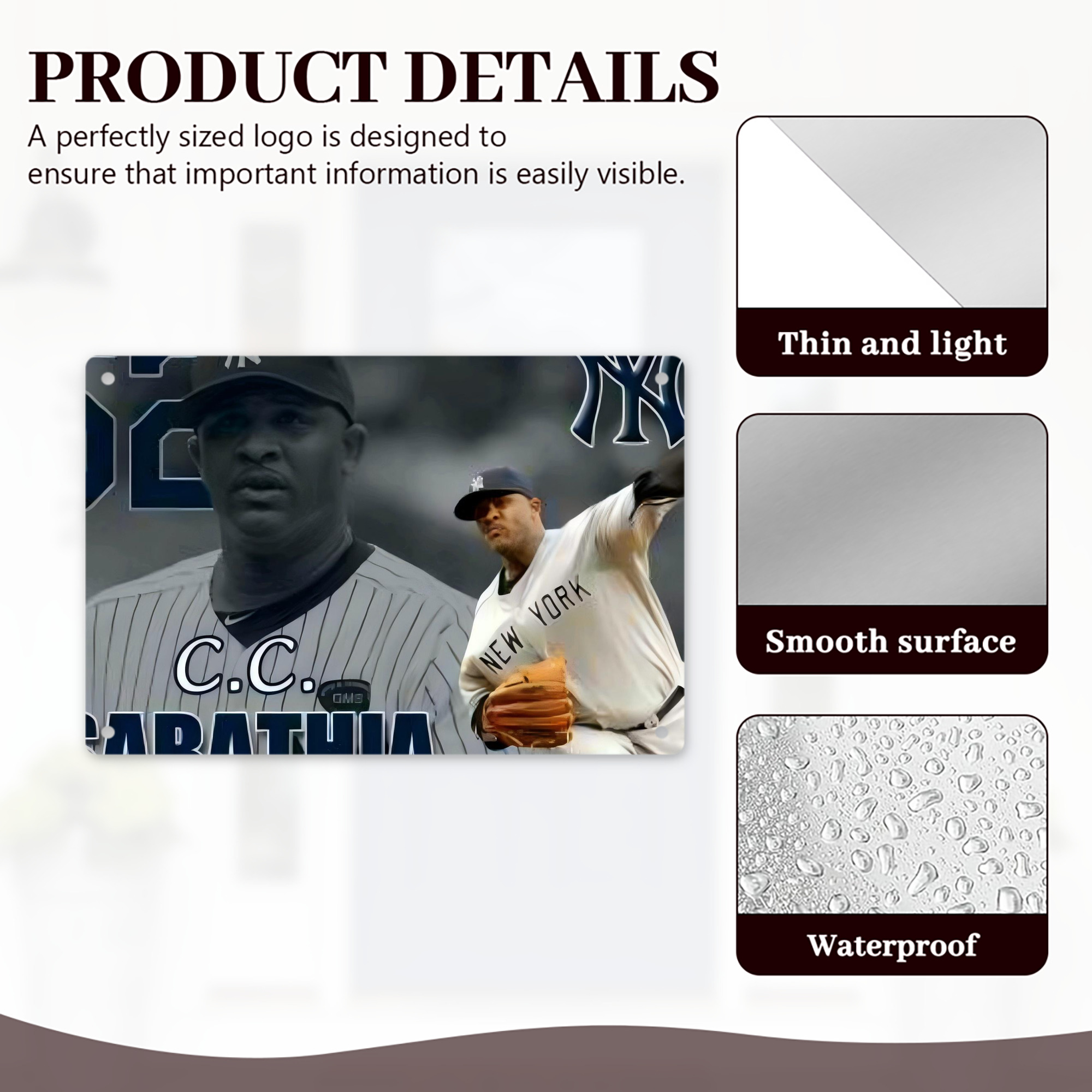 CC Sabatnia 32 Decorative Aluminum Plaque – Horizontal Design – Durable, Stylish, Easy To Install – Ideal For Home, Office, Bar, And More