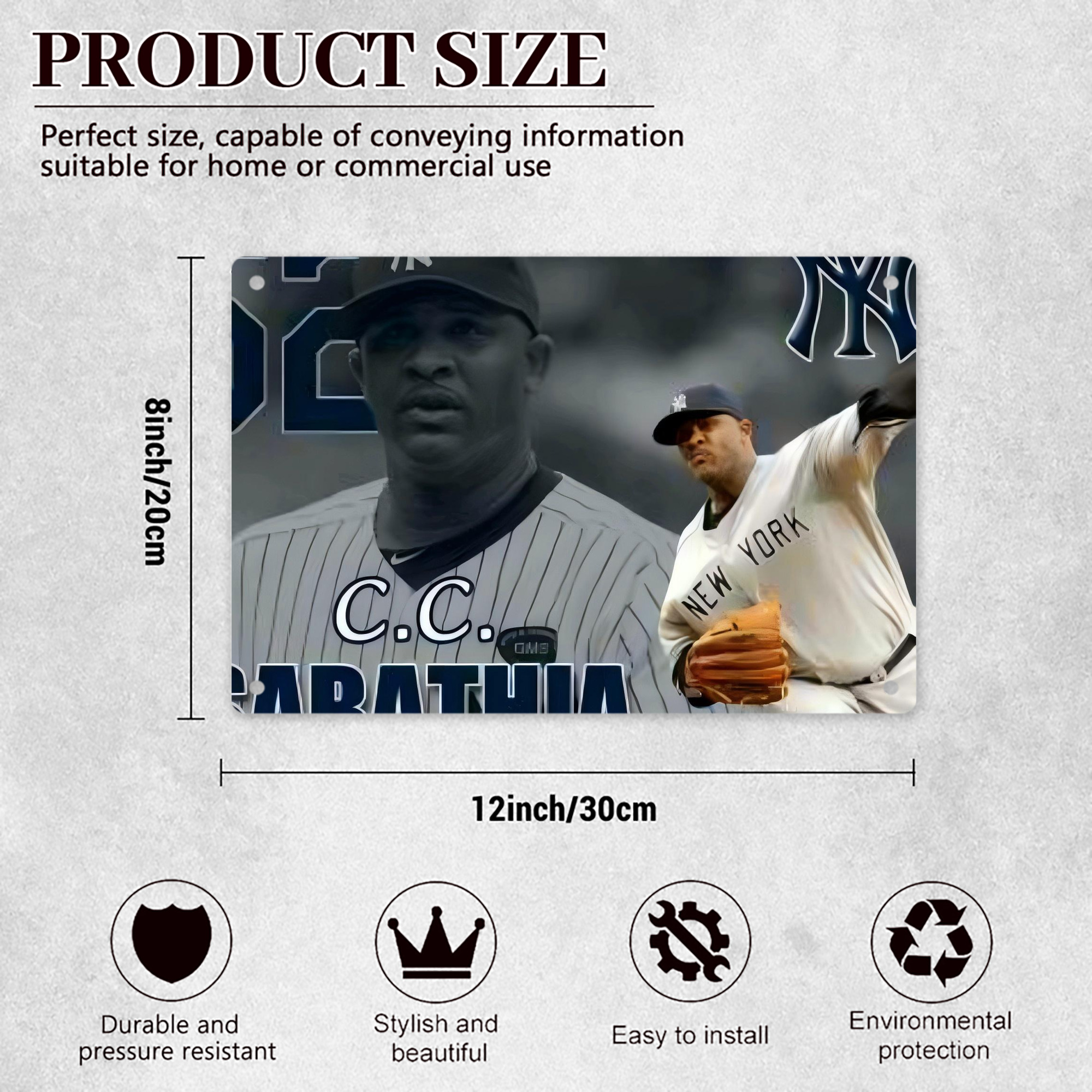 CC Sabatnia 32 Decorative Aluminum Plaque – Horizontal Design – Durable, Stylish, Easy To Install – Ideal For Home, Office, Bar, And More