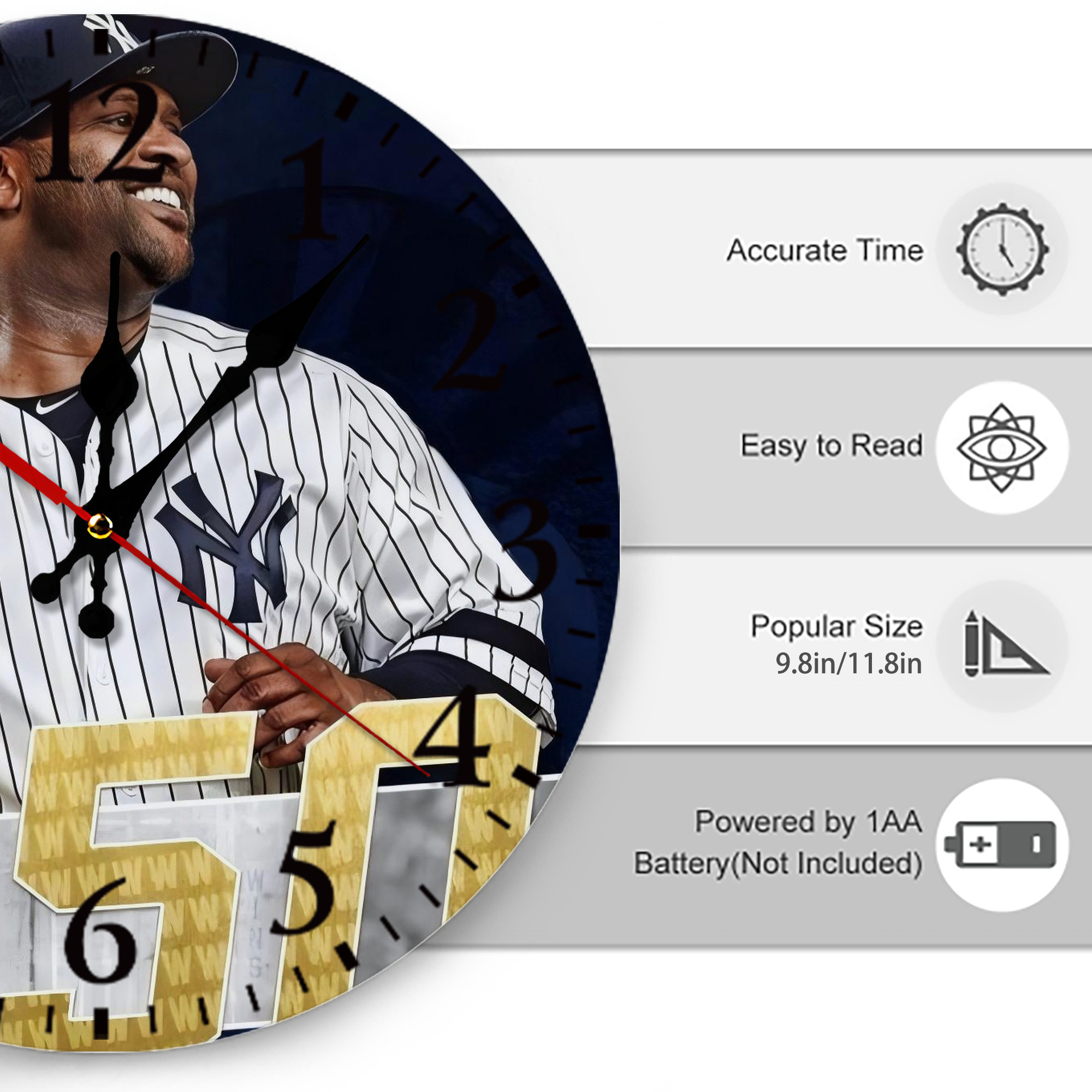 CC Sabatnia 14 Silent Round Wall Clock – Modern & Stylish DIY Design, Durable Wood Construction, Easy To Install – Perfect For Office, Bedroom, Living Room, And More