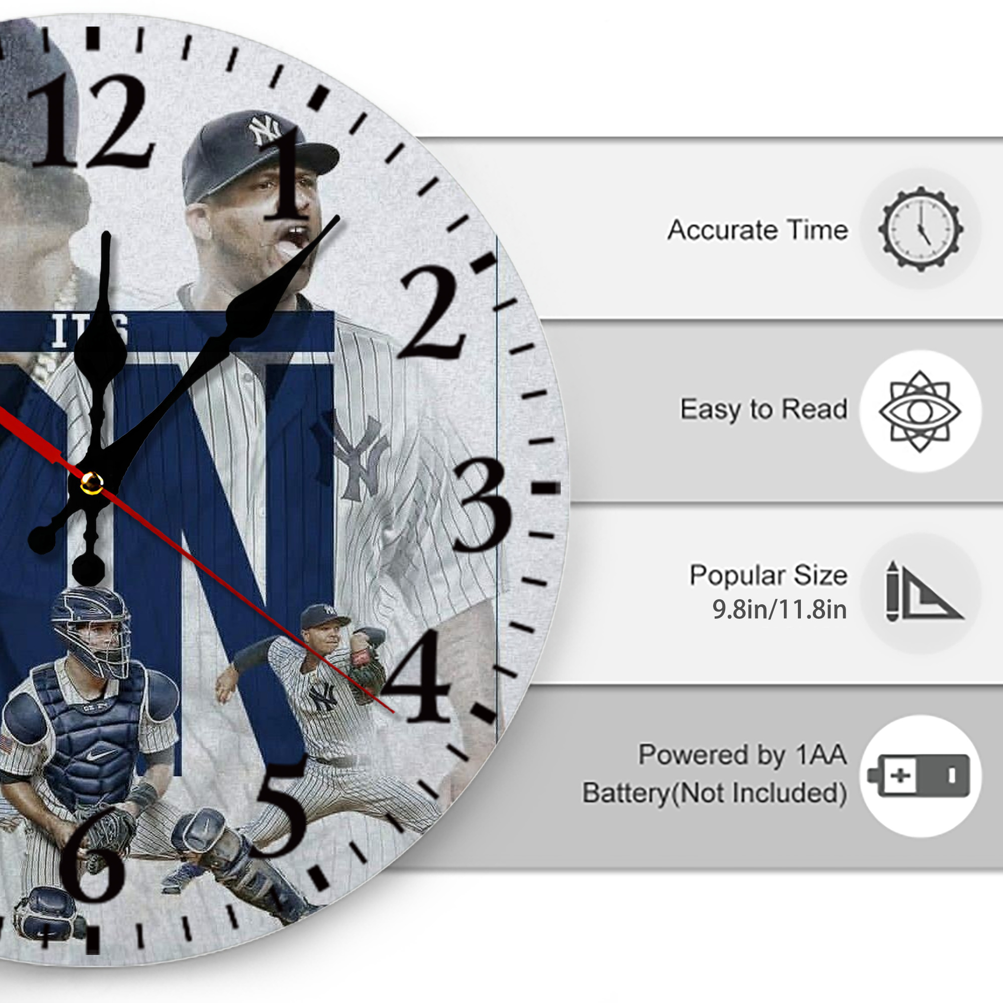 CC Sabatnia 16 Silent Round Wall Clock – Modern & Stylish DIY Design, Durable Wood Construction, Easy To Install – Perfect For Office, Bedroom, Living Room, And More