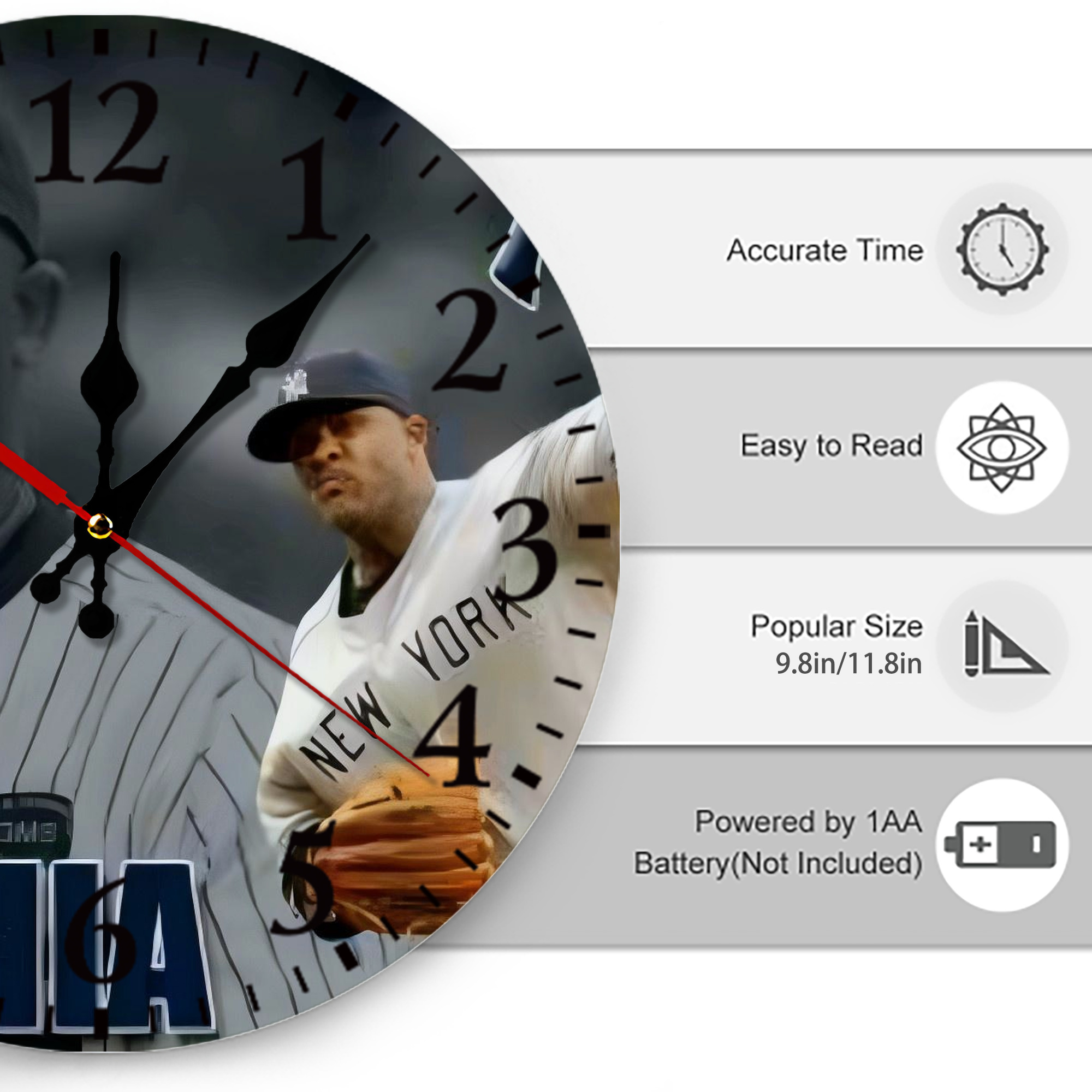 CC Sabatnia 32 Silent Round Wall Clock – Modern & Stylish DIY Design, Durable Wood Construction, Easy To Install – Perfect For Office, Bedroom, Living Room, And More