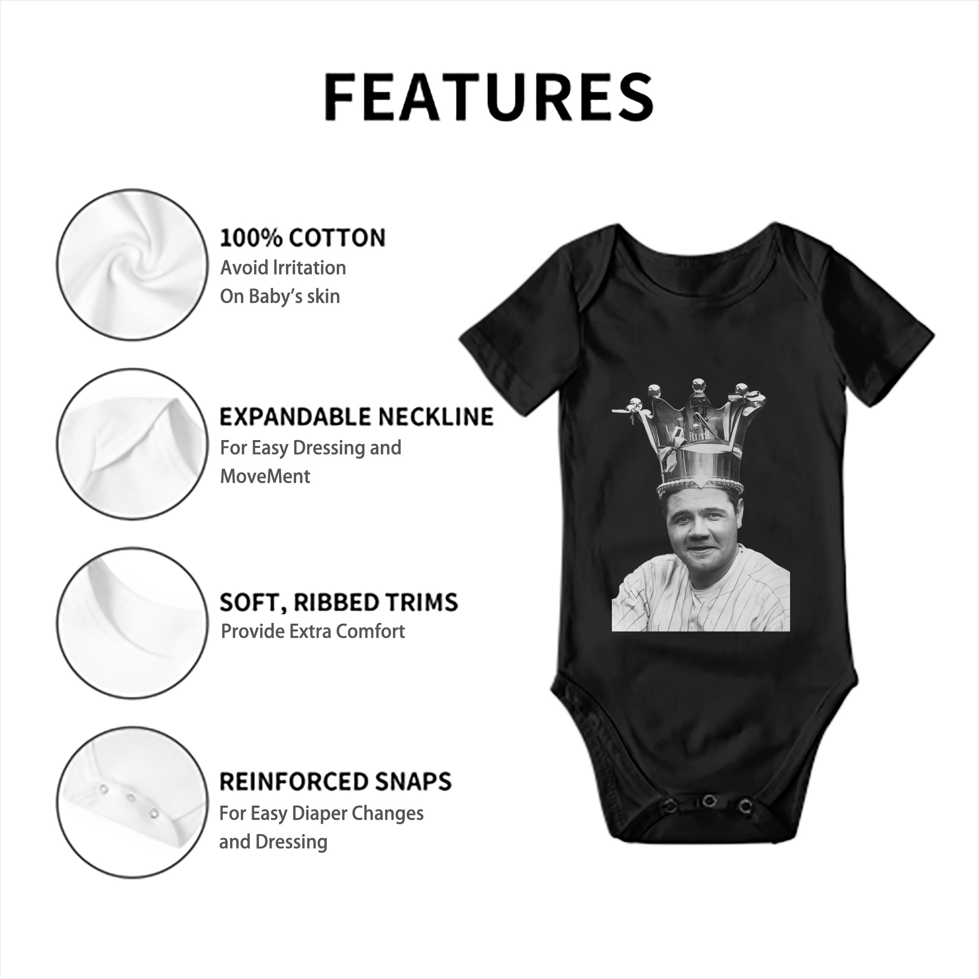  Baby Short Sleeve Romper – 100% Cotton Soft & Breathable Digital Print Onesie With Easy Snap Closure And Envelope Shoulder – Comfortable For Daily Wear & Travel