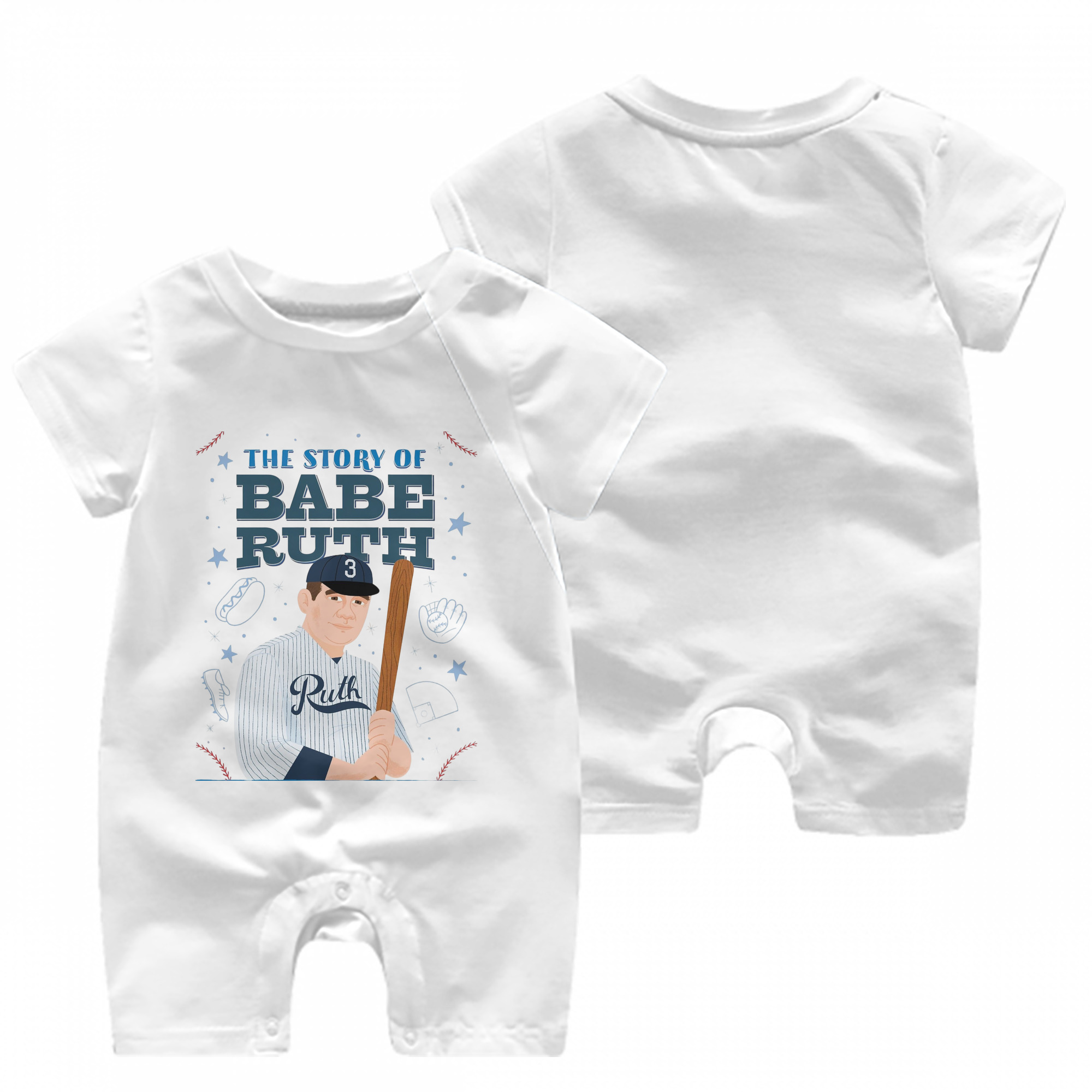  Baby Short Sleeve Onesie – 100% Cotton Soft & Breathable Digital Print Romper – Double-Sided Print, Snap Closure For Easy Diaper Changes – Comfortable For Boys & Girls