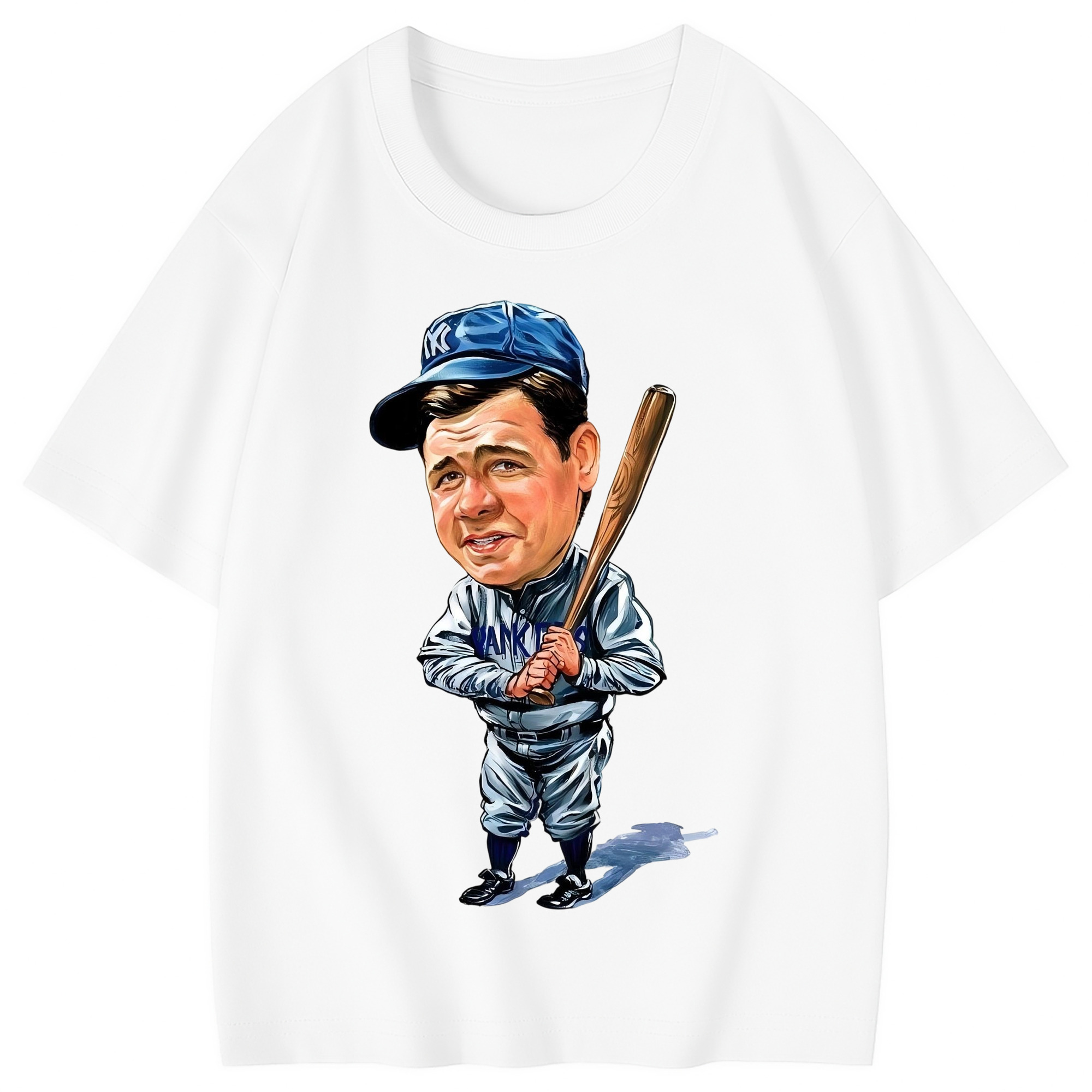 Babe Ruth 14 Combed Cotton Kids T-Shirt 180g With Front Heat Transfer Print – Soft, Lightweight, Side-Seamed Design – Stylish And Comfortable Casual Wear For Everyday Activities