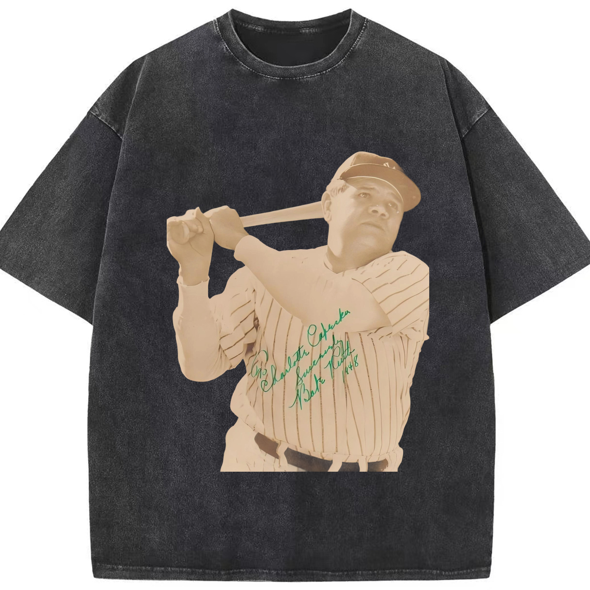  Washed Vintage Look 230g Cotton Oversized T-Shirt With Front Heat Transfer Print – Soft, Lightweight, Stylish Fit – Comfortable Casual Wear For Sports & Everyday Use