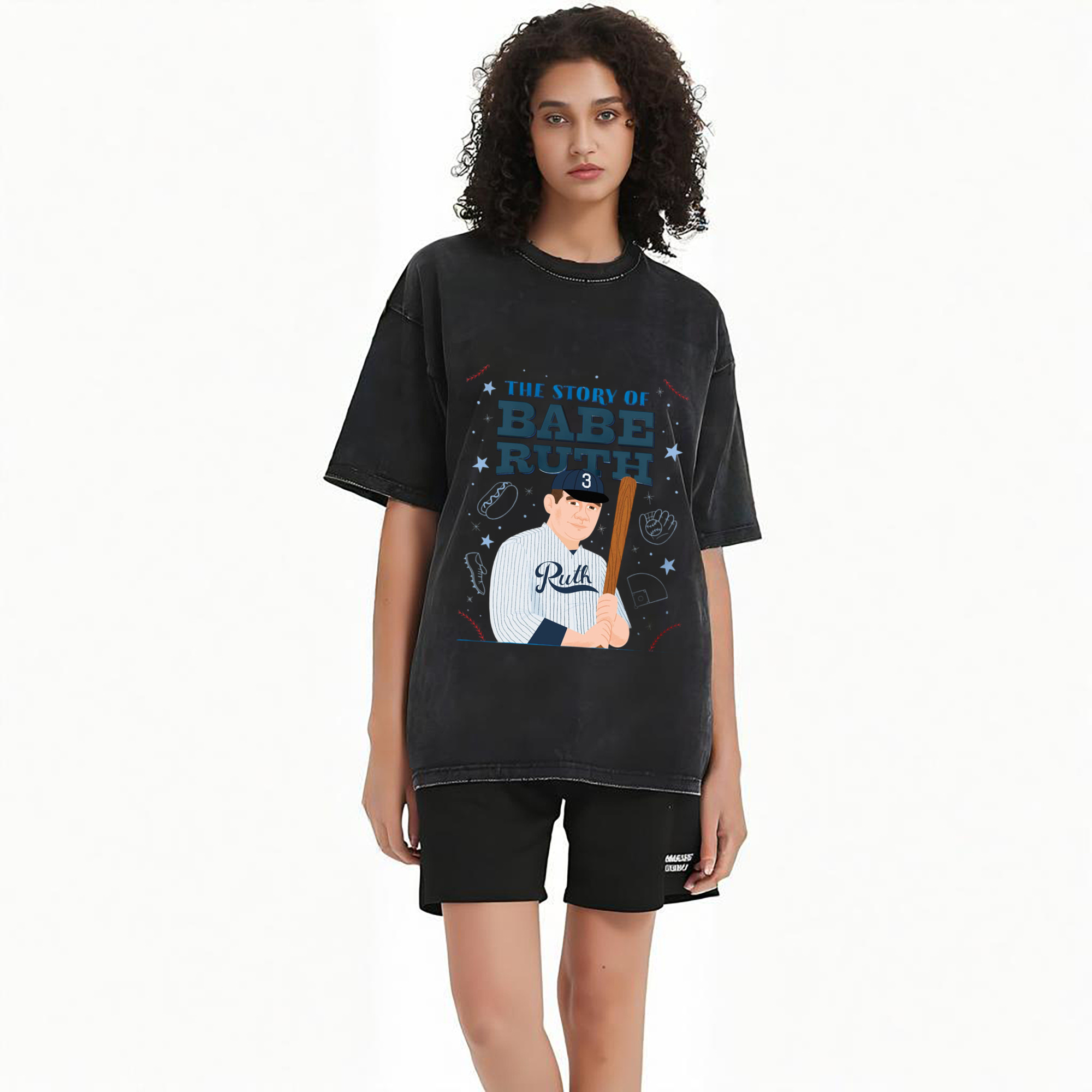  Washed Vintage Look 230g Cotton Oversized T-Shirt With Front Heat Transfer Print – Soft, Lightweight, Stylish Fit – Comfortable Casual Wear For Sports & Everyday Use