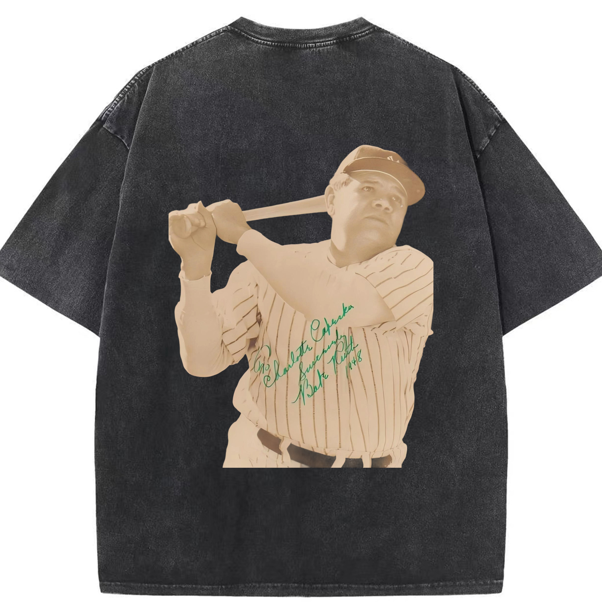  Washed Vintage 230g Cotton Oversized T-Shirt With Back Heat Transfer Print – Soft, Lightweight & Stylish – Comfortable Casual Wear For Sports & Everyday Use