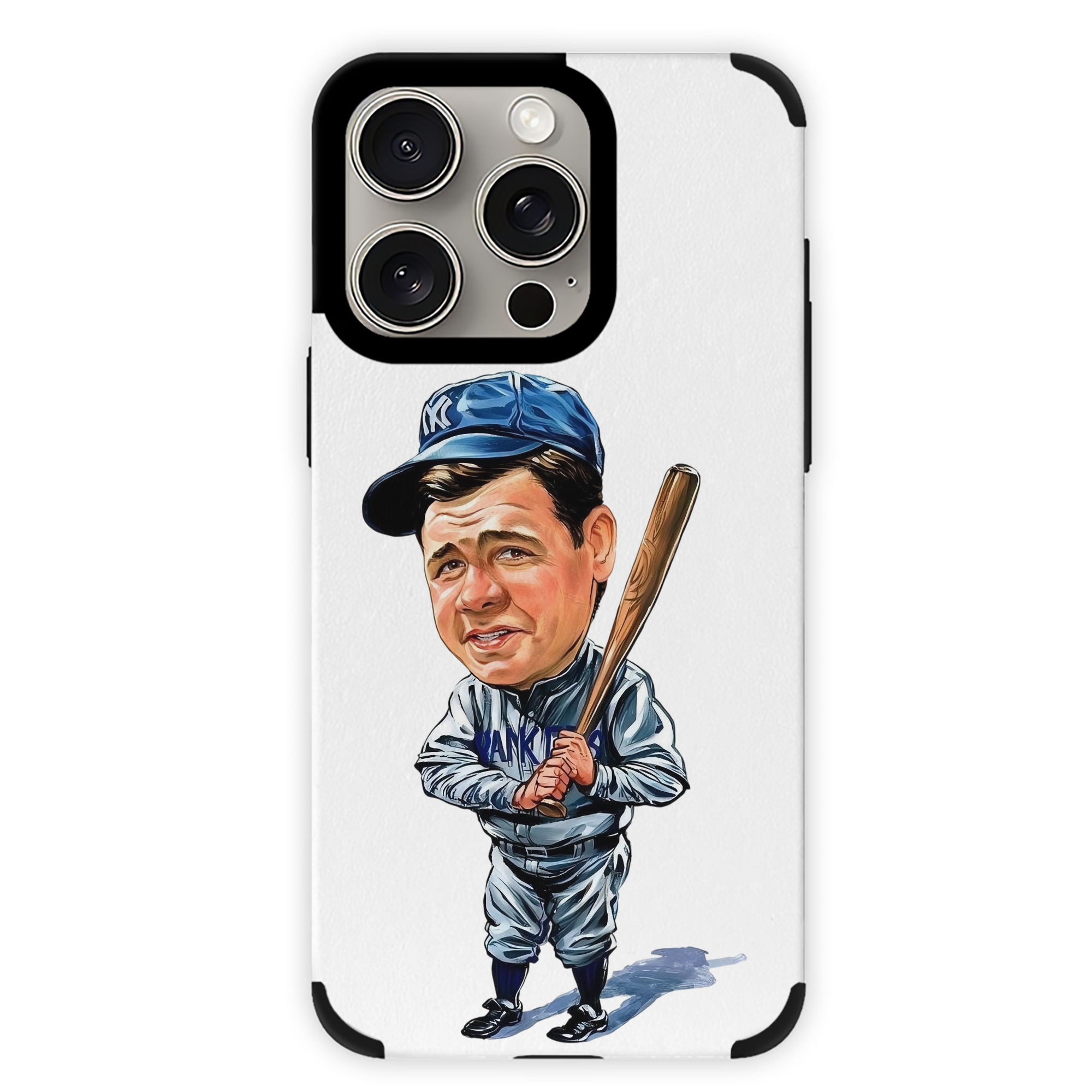 Babe Ruth 14 IPhone 15 Pro Max PU Leather Case – Soft Lining, 360° Protection – Precise Fit, 3D Buttons, Easy Charging – Anti-Yellowing, Easy To Clean