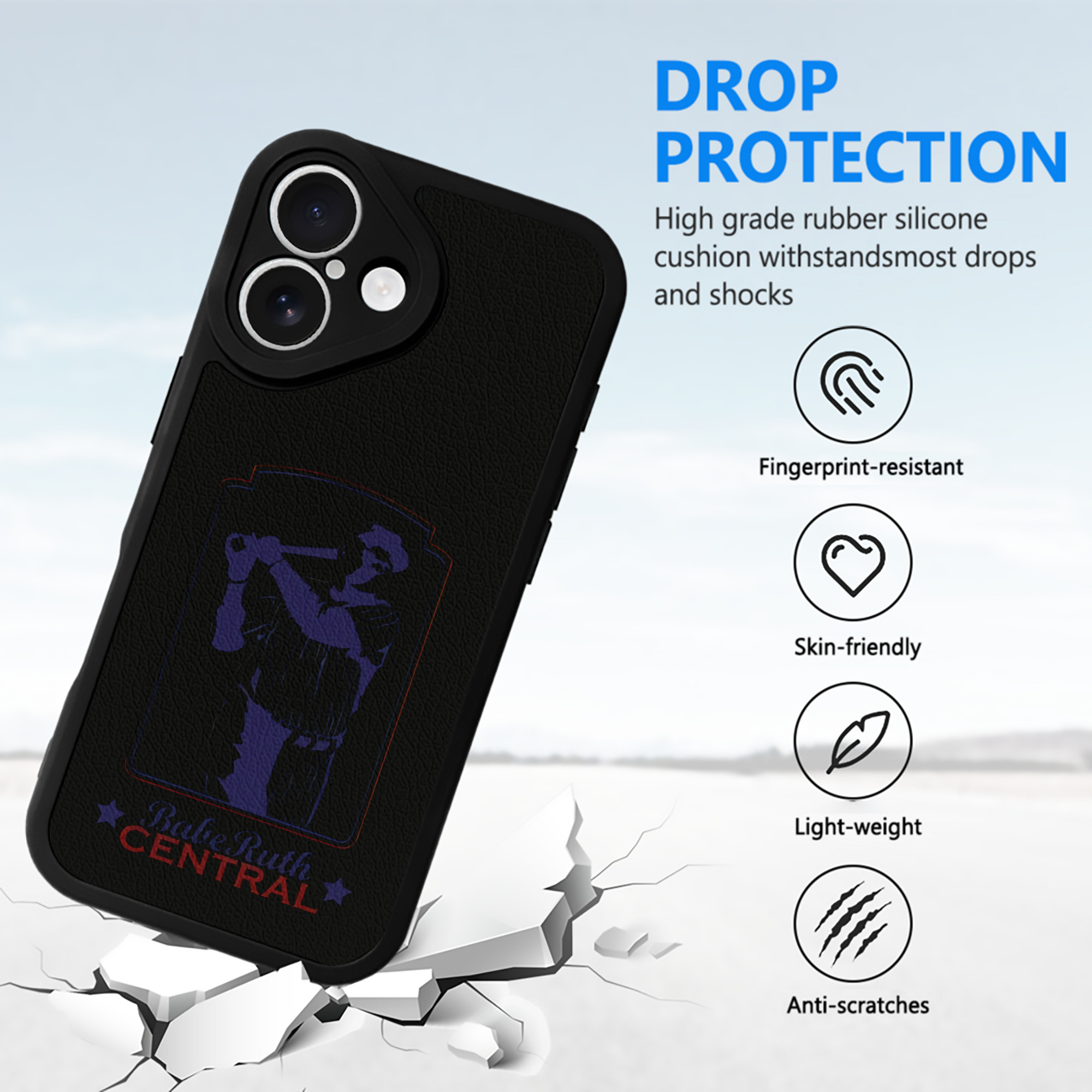  IPhone 16 Silicone Leather Case – UV Print, Lambskin Texture – Perfect Fit, Wireless Charging Compatible, Scratch Resistant, Precise Cutouts – Stylish Protection For IPhone 16