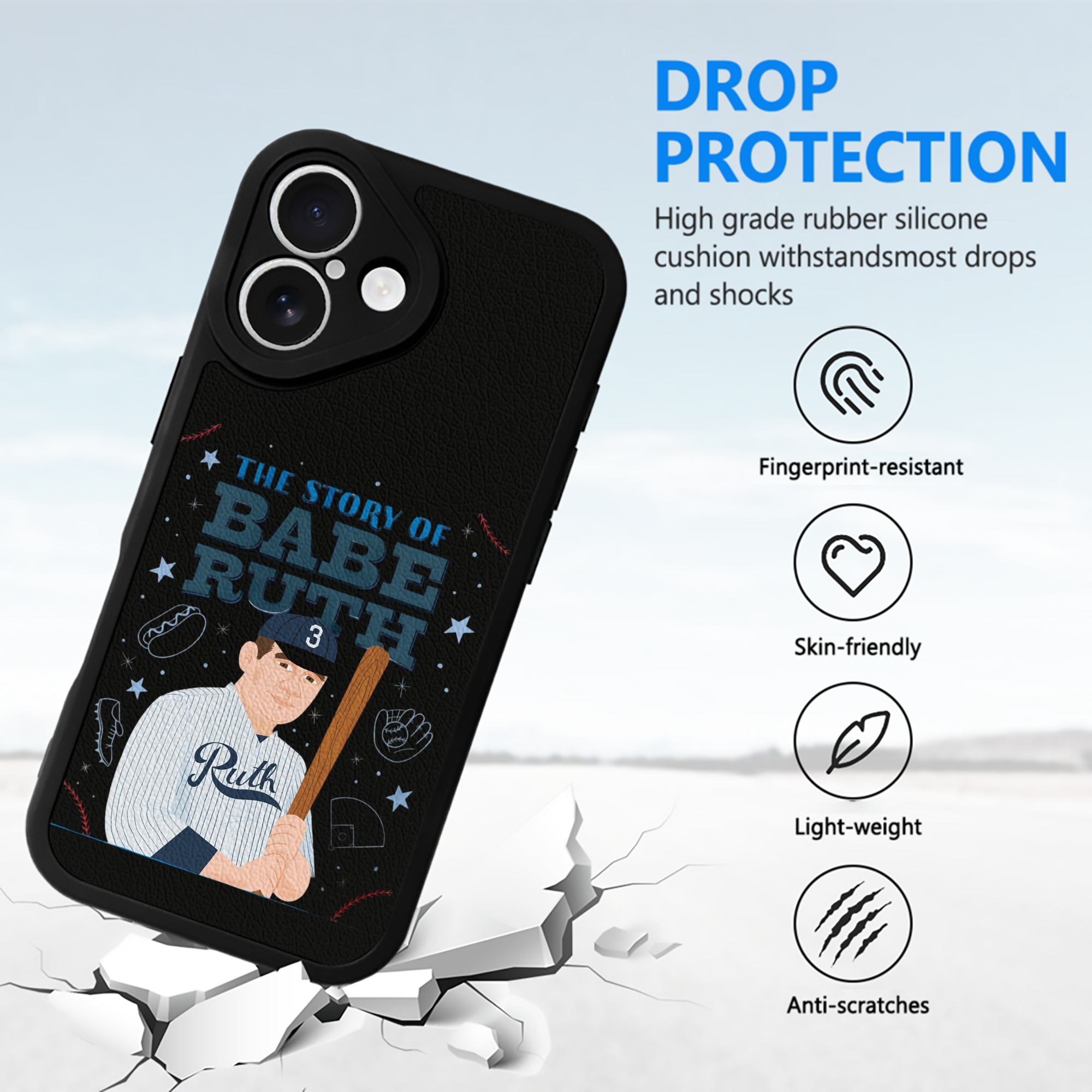  IPhone 16 Silicone Leather Case – UV Print, Lambskin Texture – Perfect Fit, Wireless Charging Compatible, Scratch Resistant, Precise Cutouts – Stylish Protection For IPhone 16